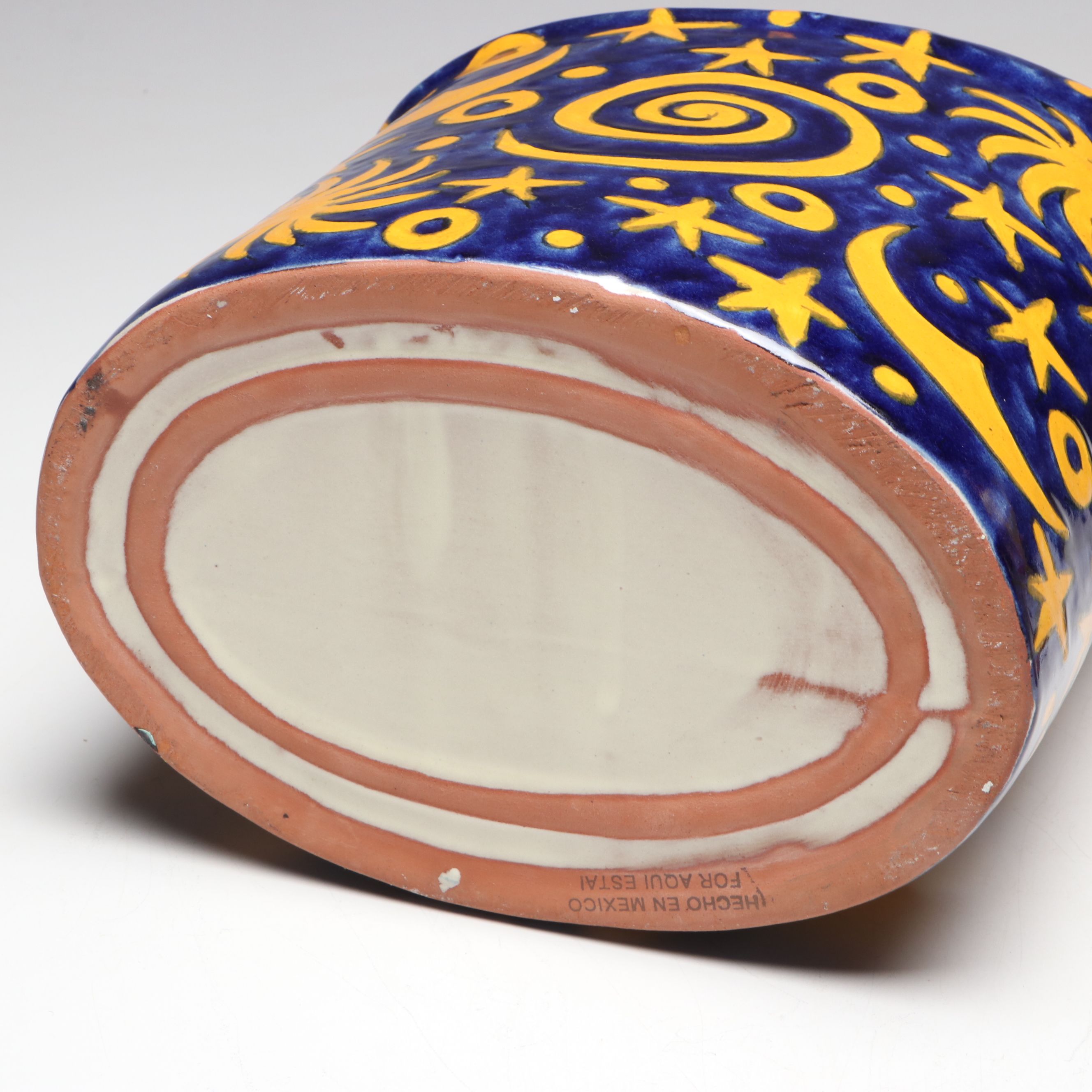 Gerardo Ortega Mexican Folk Art Rooster with Ceramic Planter and Vase