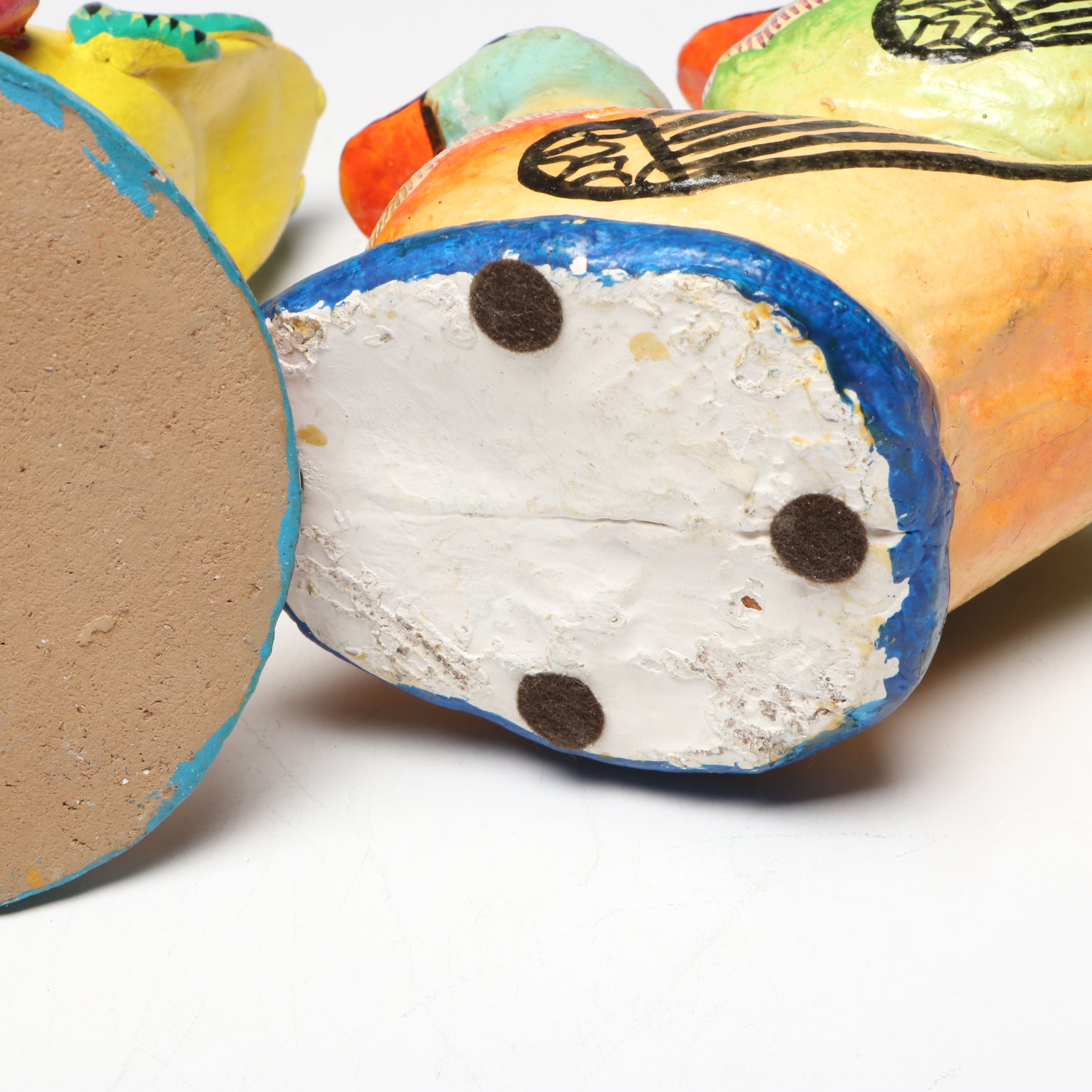 Gerardo Ortega Mexican Folk Art Rooster with Ceramic Planter and Vase