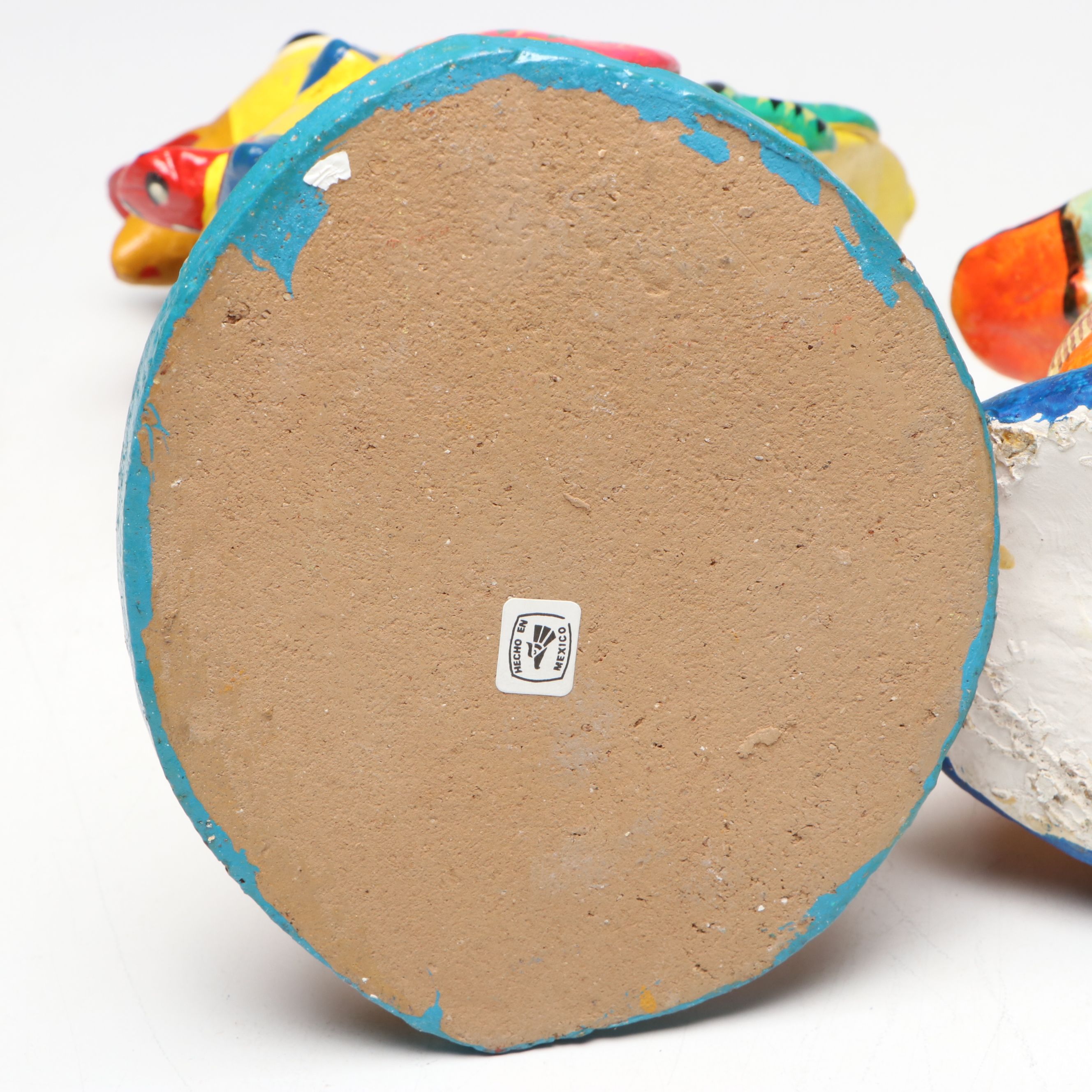 Gerardo Ortega Mexican Folk Art Rooster with Ceramic Planter and Vase