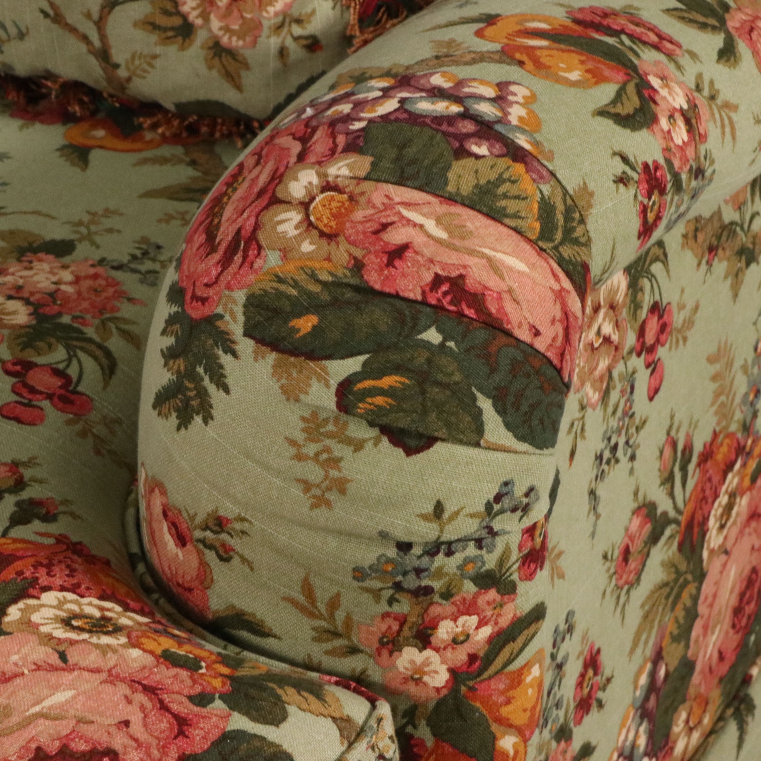 Sherrill Furniture Traditional Floral Chintz Pattern Upholstered Sofa