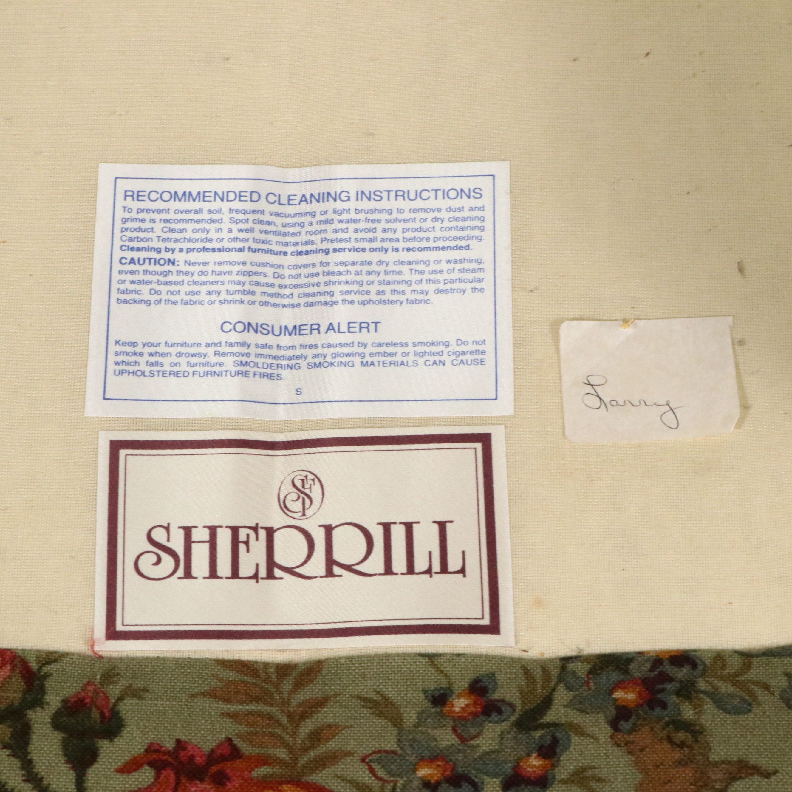 Sherrill Furniture Traditional Floral Chintz Pattern Upholstered Sofa