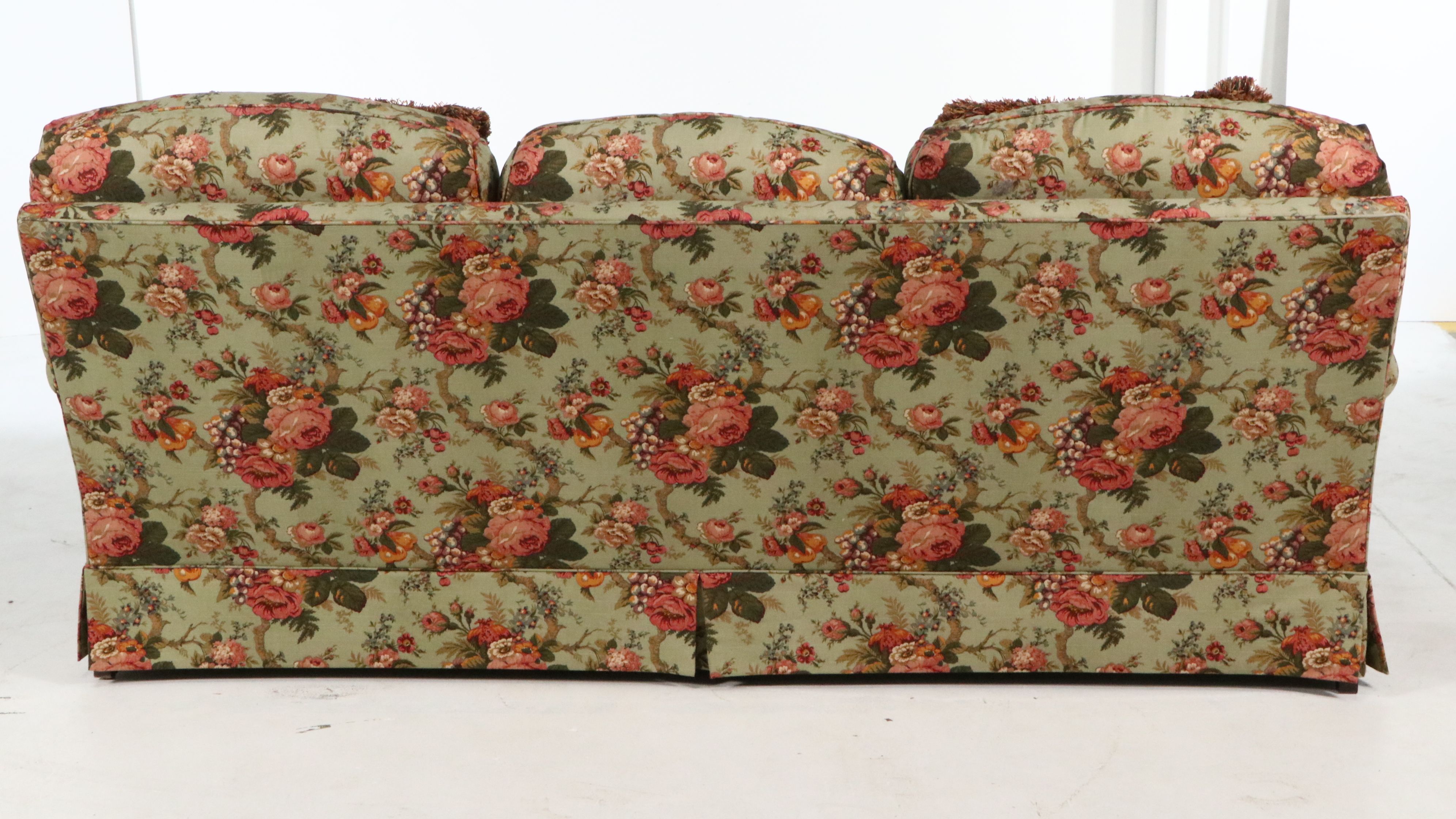 Sherrill Furniture Traditional Floral Chintz Pattern Upholstered Sofa