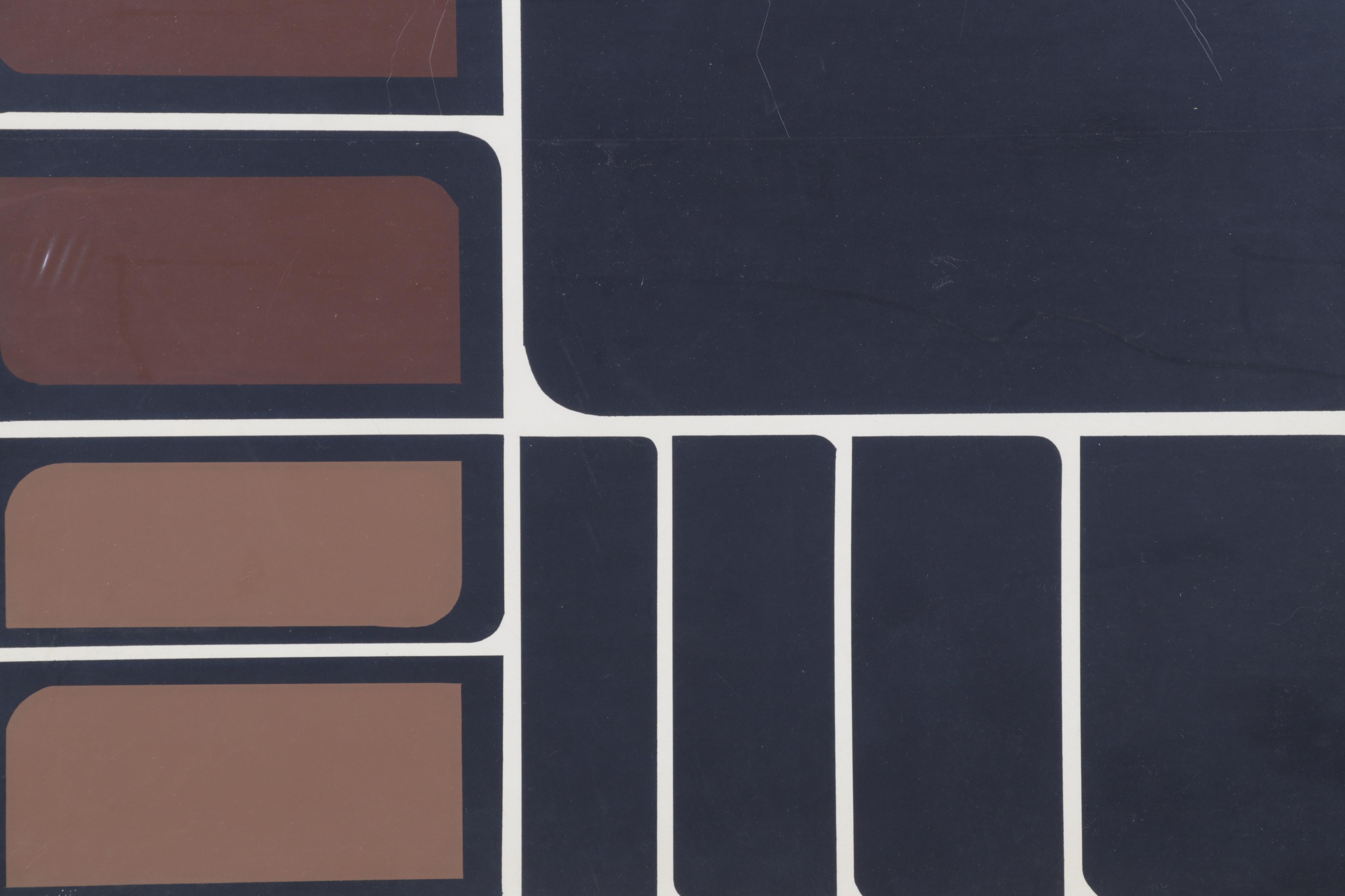 Abstract Monochromatic Geometric Serigraph, Circa 1980