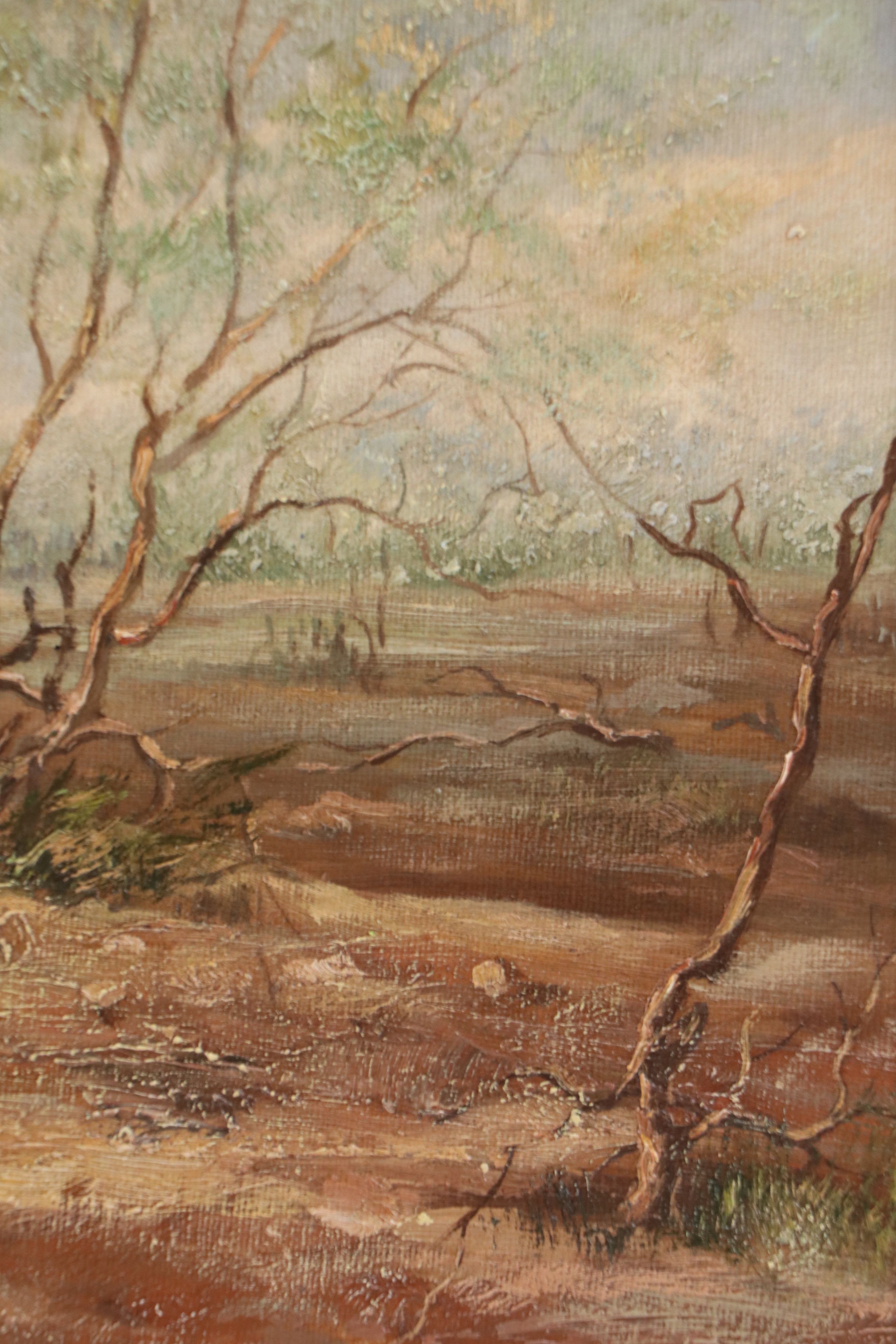 Wildlife Oil Portraits of Elephant and Zebras, Late 20th Century