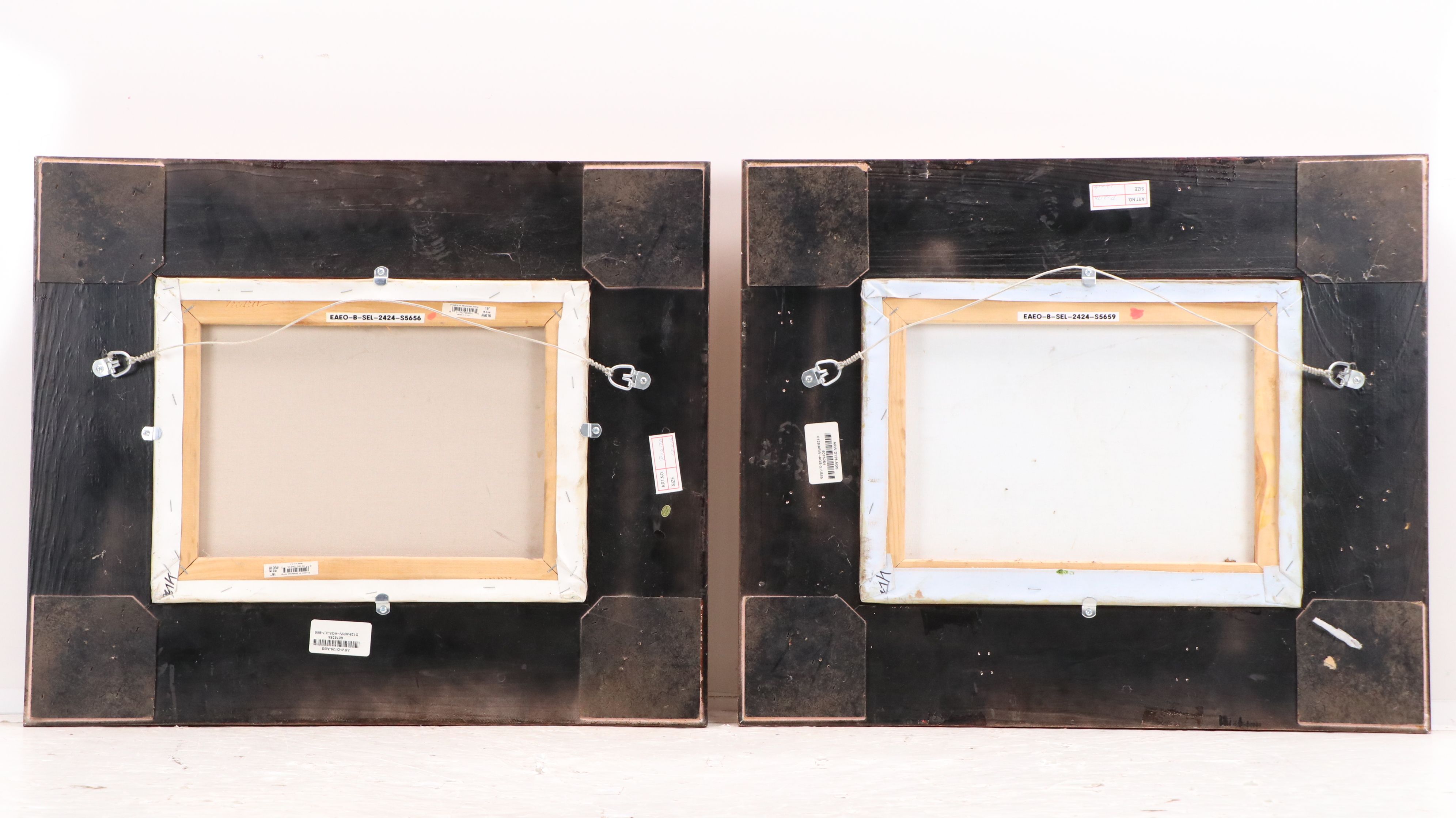 Wildlife Oil Portraits of Elephant and Zebras, Late 20th Century