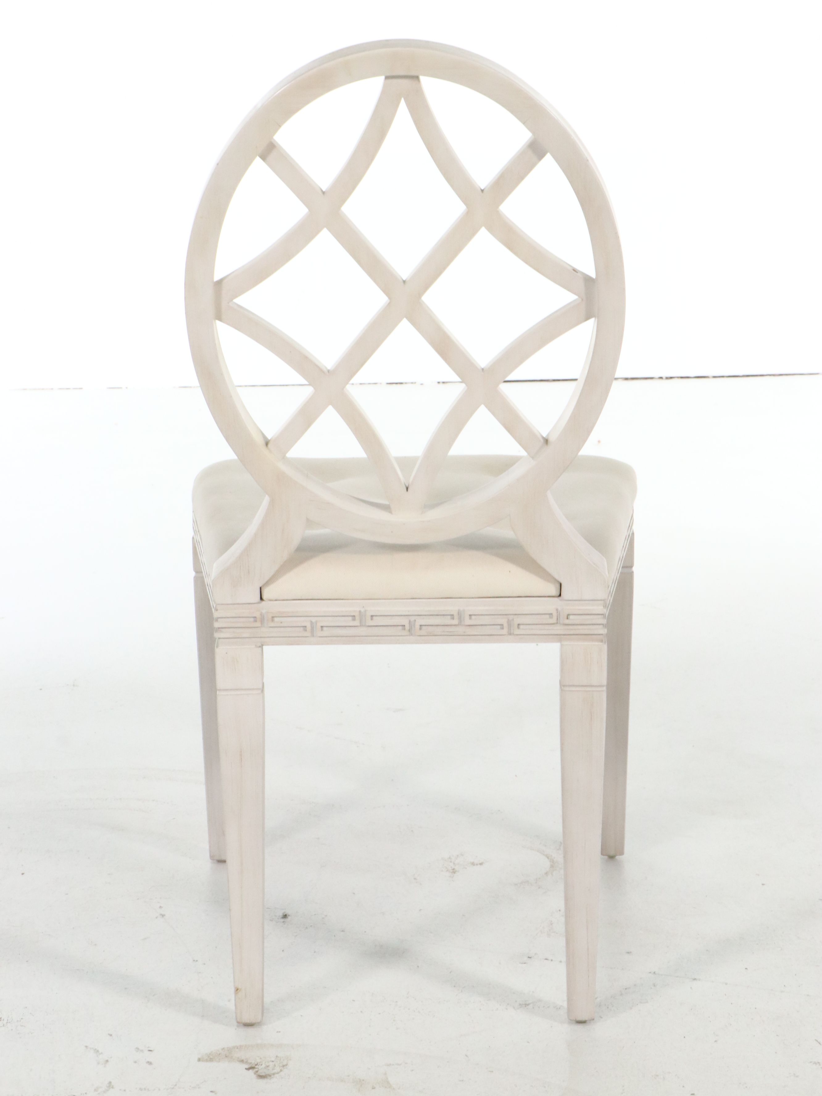 Pair of Miles Redd for Ballard Designs "Greek Key" Oval-Back Side Chairs