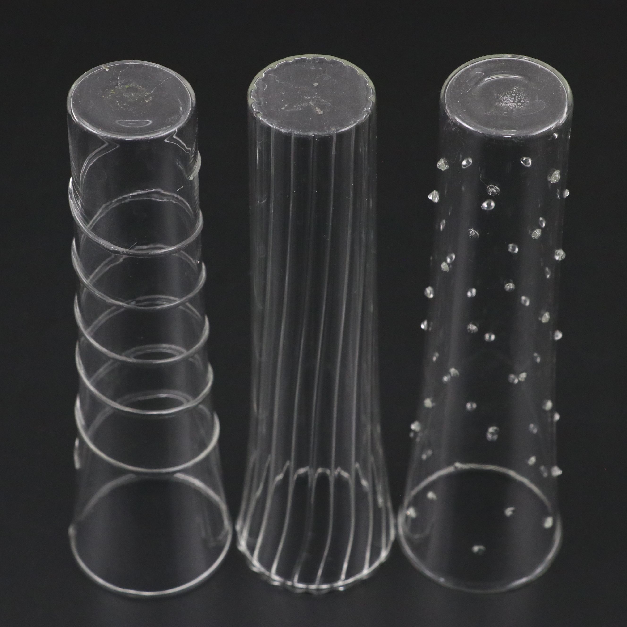 Mikasa "Cheers" Wine Glasses with Textured Glass Bud Vases