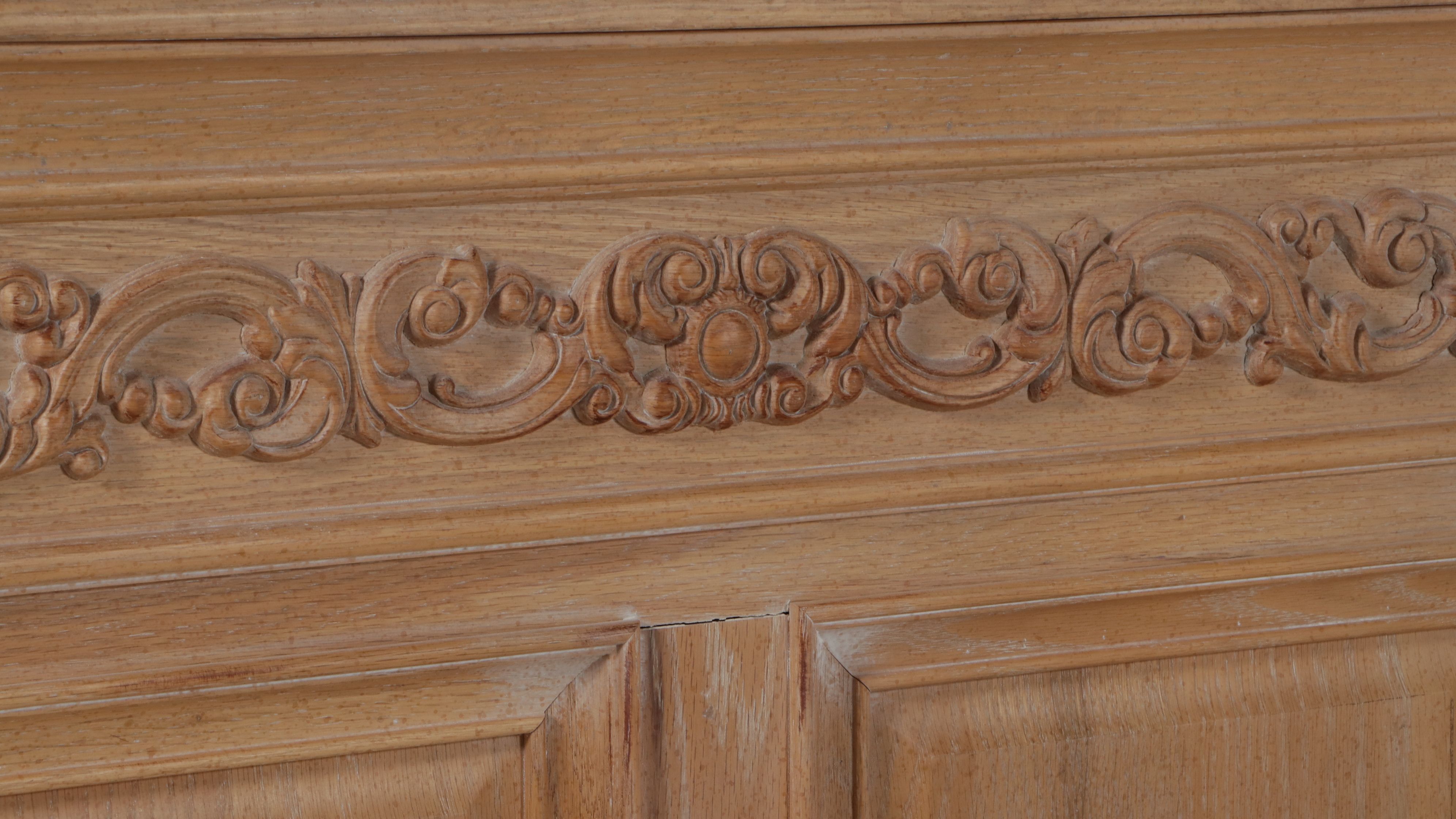 Contemporary Oak Neoclassical Style Four-Poster Bed, Late 20th/21st Century