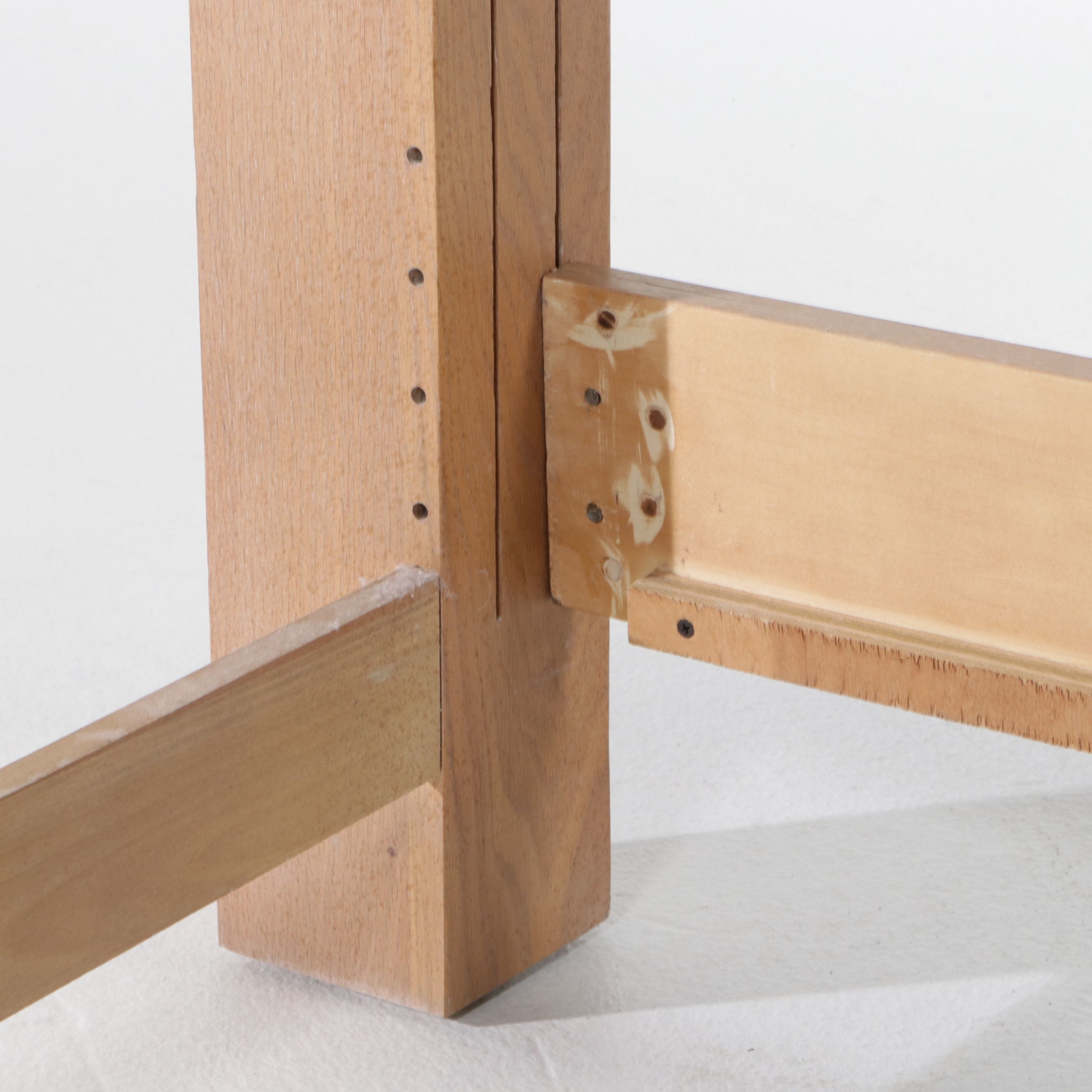 Contemporary Oak Neoclassical Style Four-Poster Bed, Late 20th/21st Century