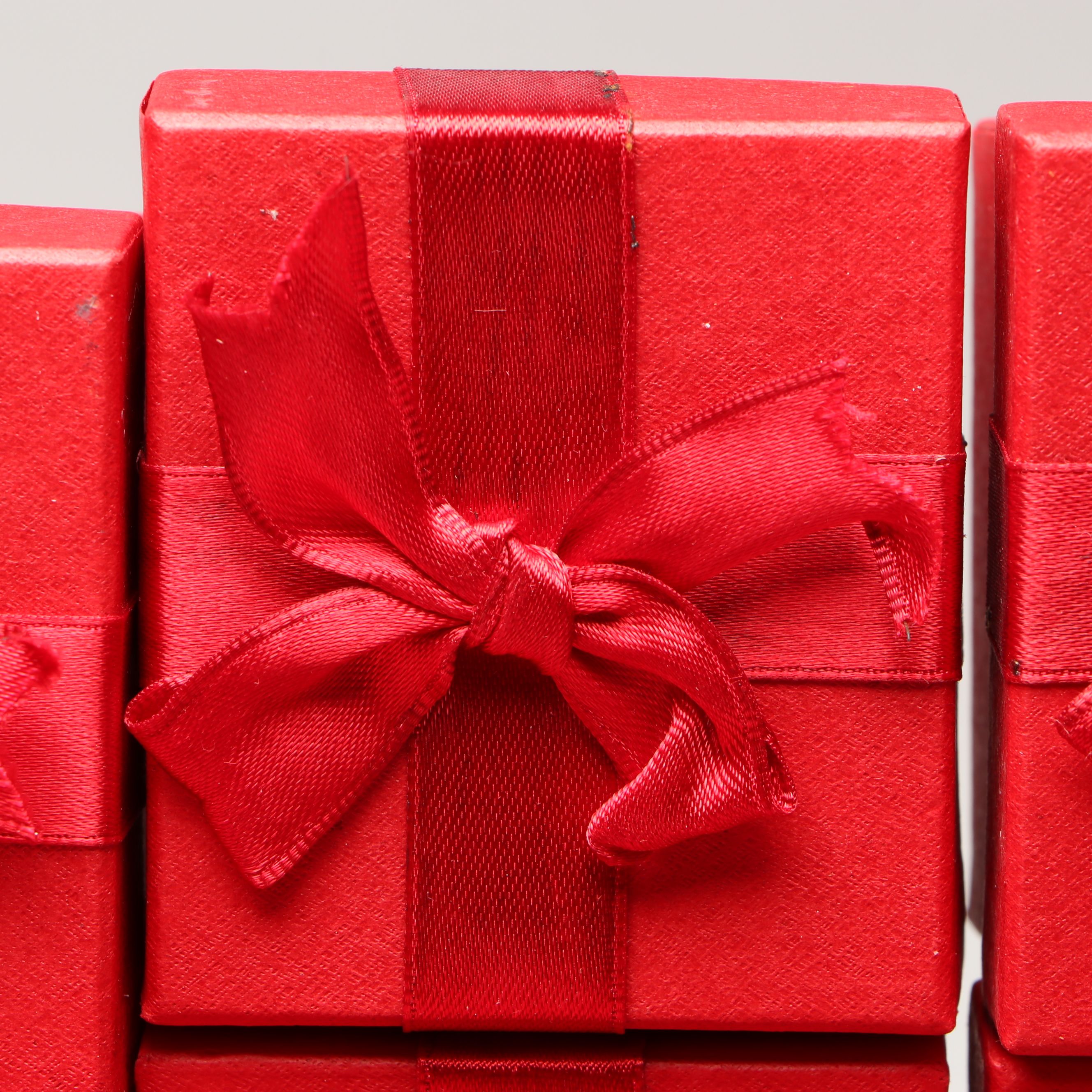 JCPenney Red Faux Leather Ring Boxes in Gift Boxes