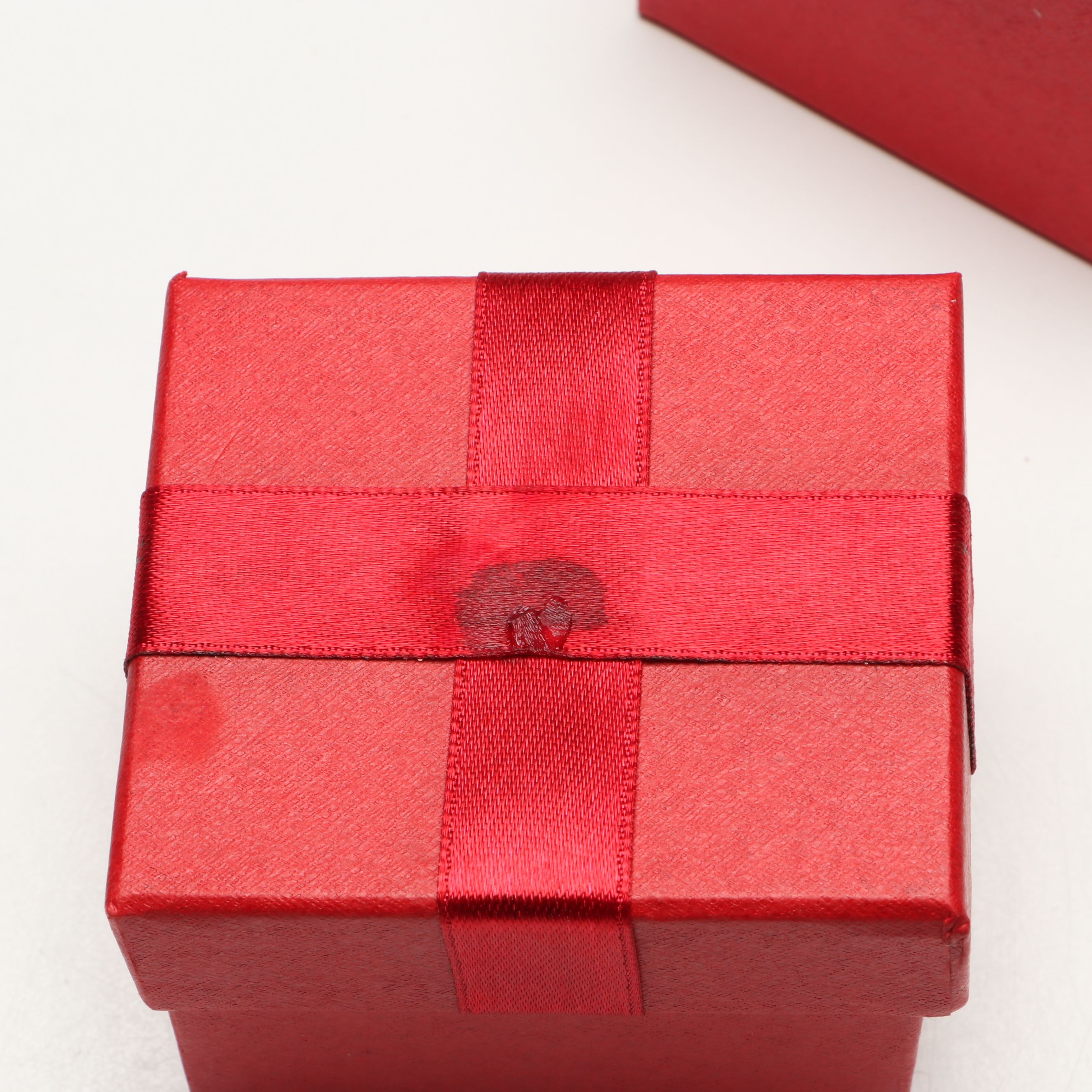 JCPenney Red Faux Leather Ring Boxes in Gift Boxes