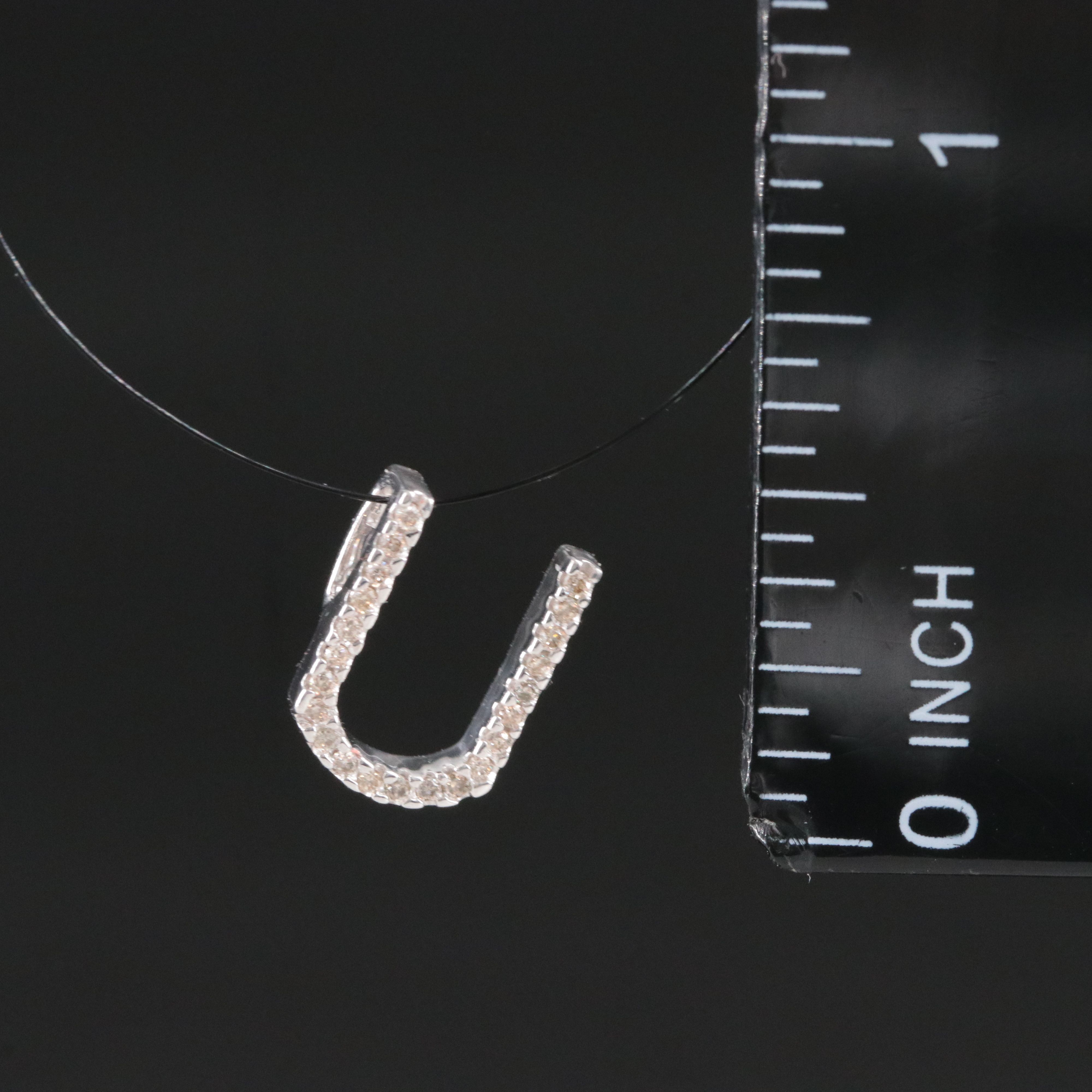 14K 0.11 CTW Diamond Inital U Pendant