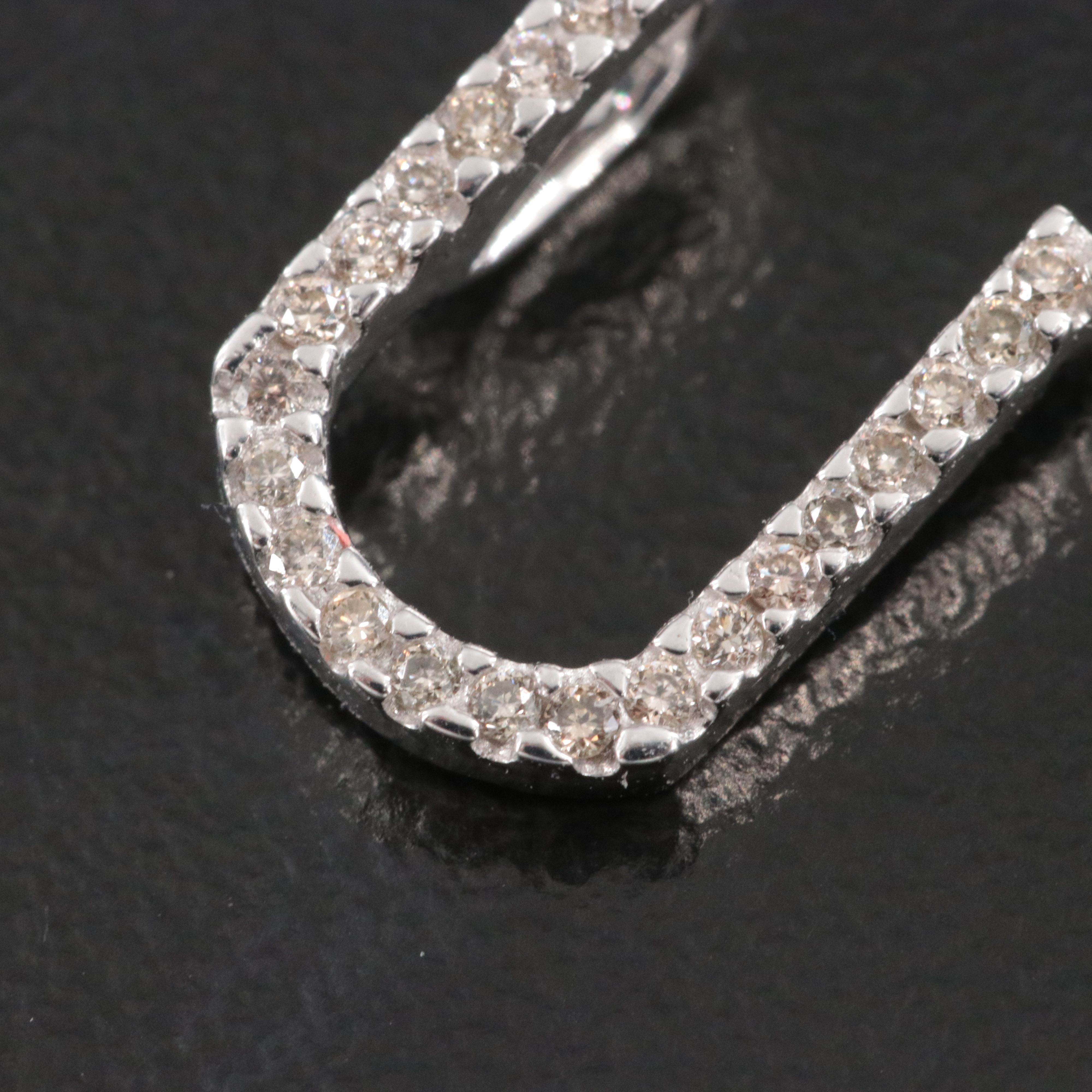 14K 0.11 CTW Diamond Inital U Pendant