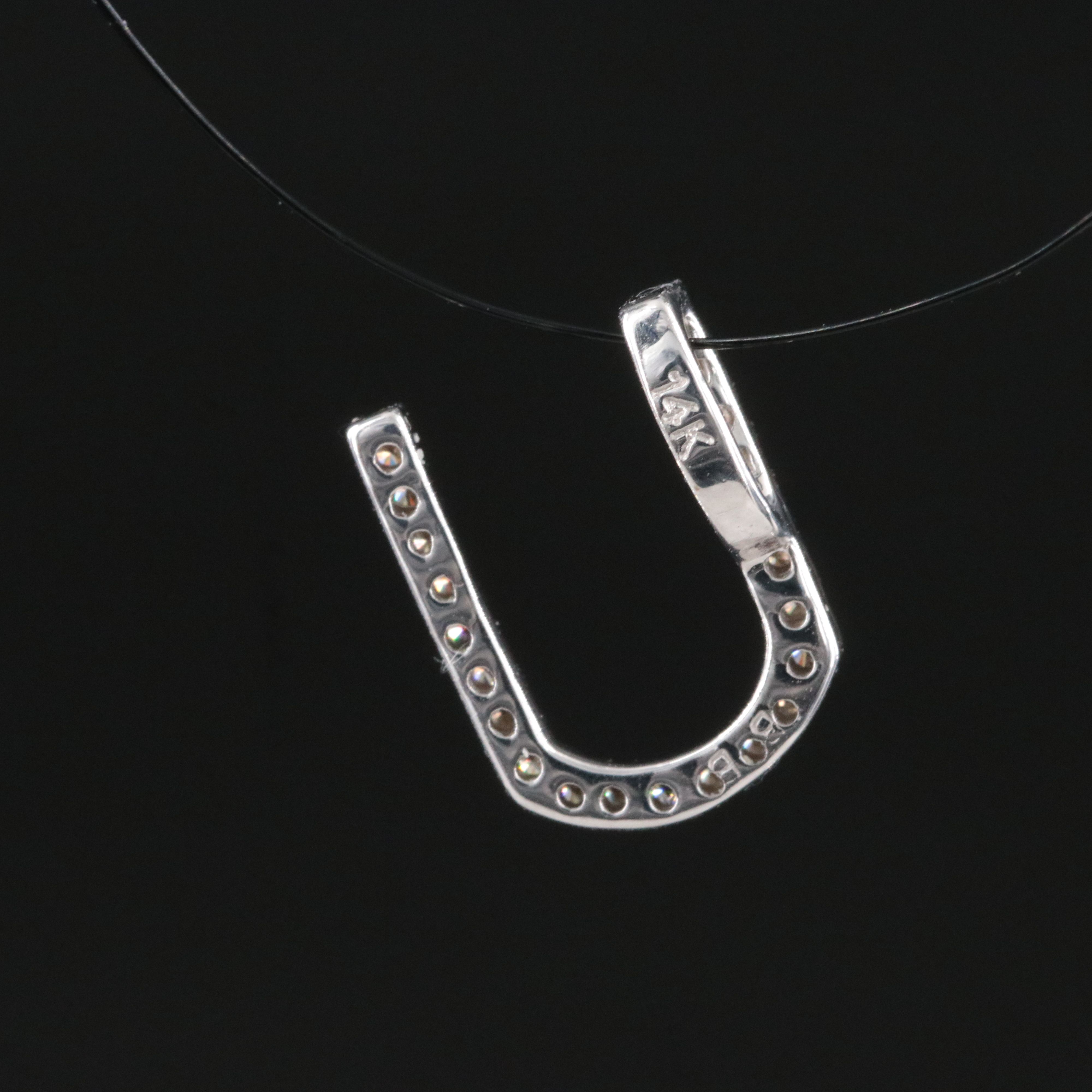 14K 0.11 CTW Diamond Inital U Pendant