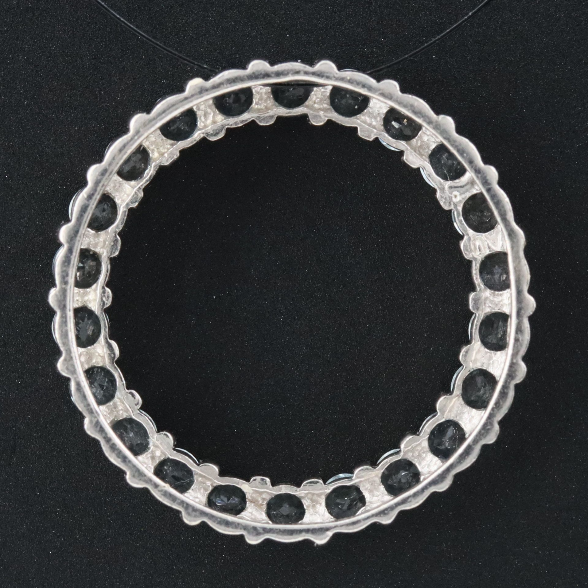 14K Aquamarine Circle Pendant