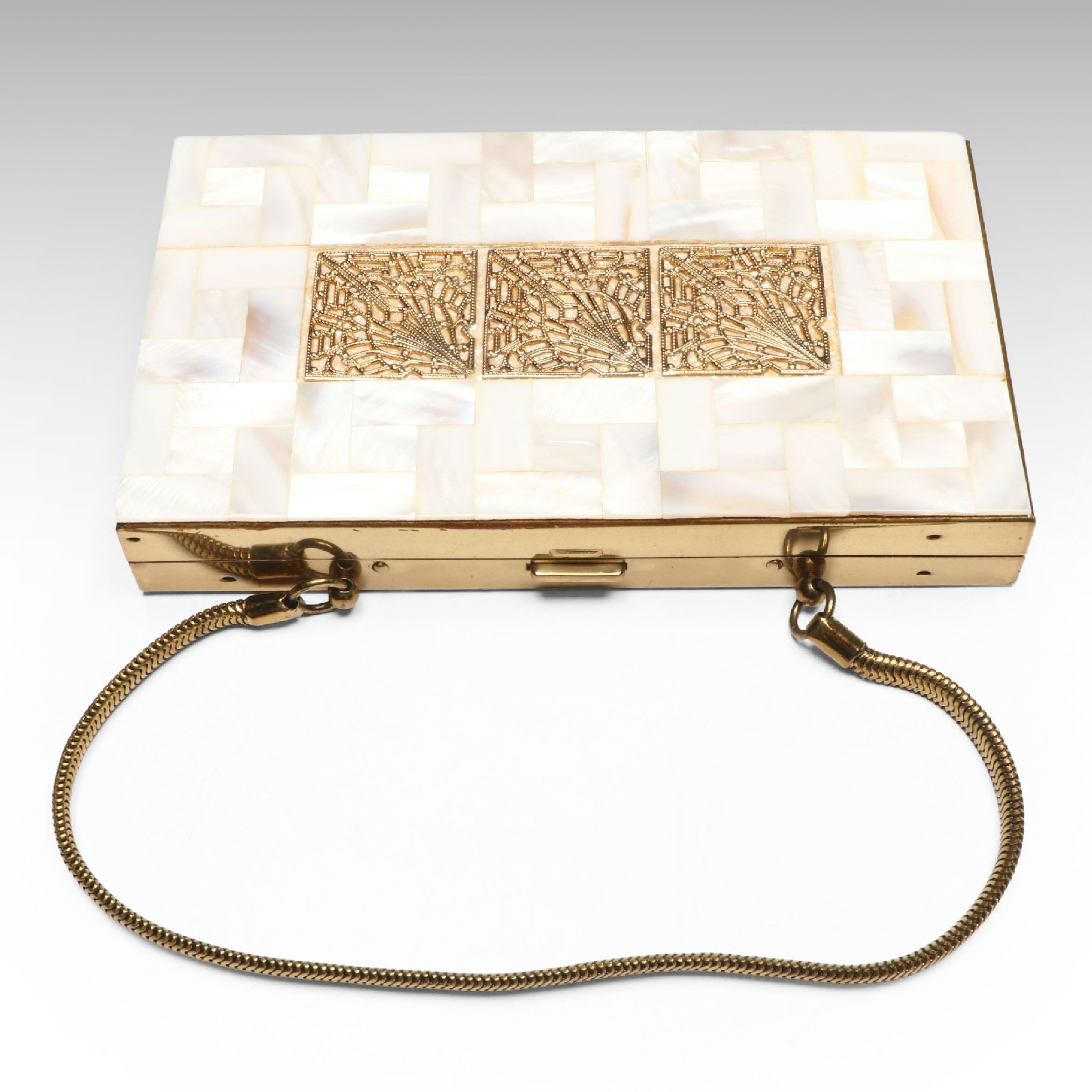 Mother-of-Pearl and Gilt Accented Minaudière