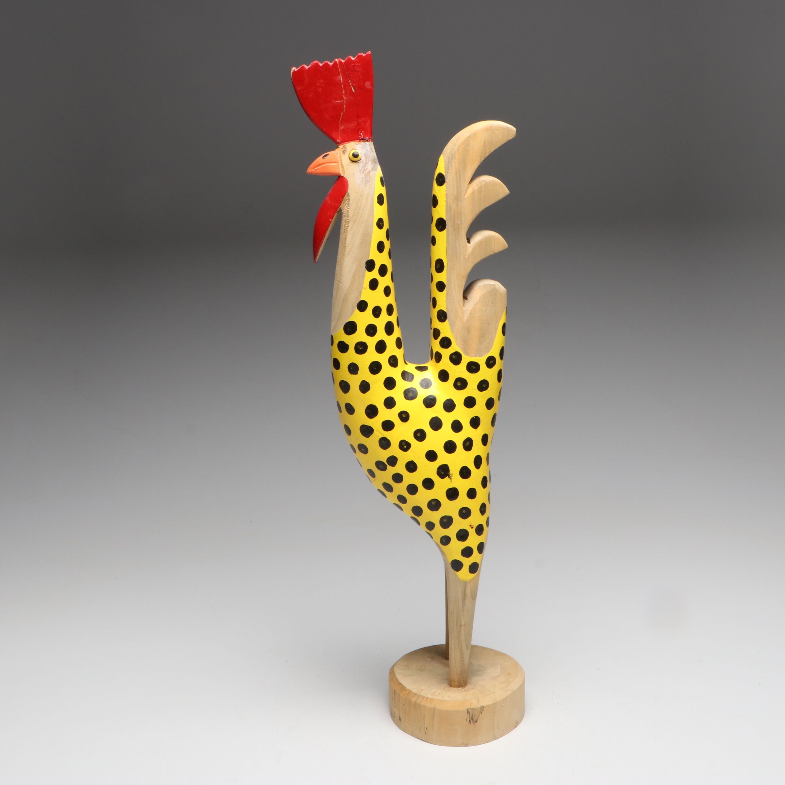Edith John and Lonnie and Twyla Money Folk Art Handcrafted Wood Roosters