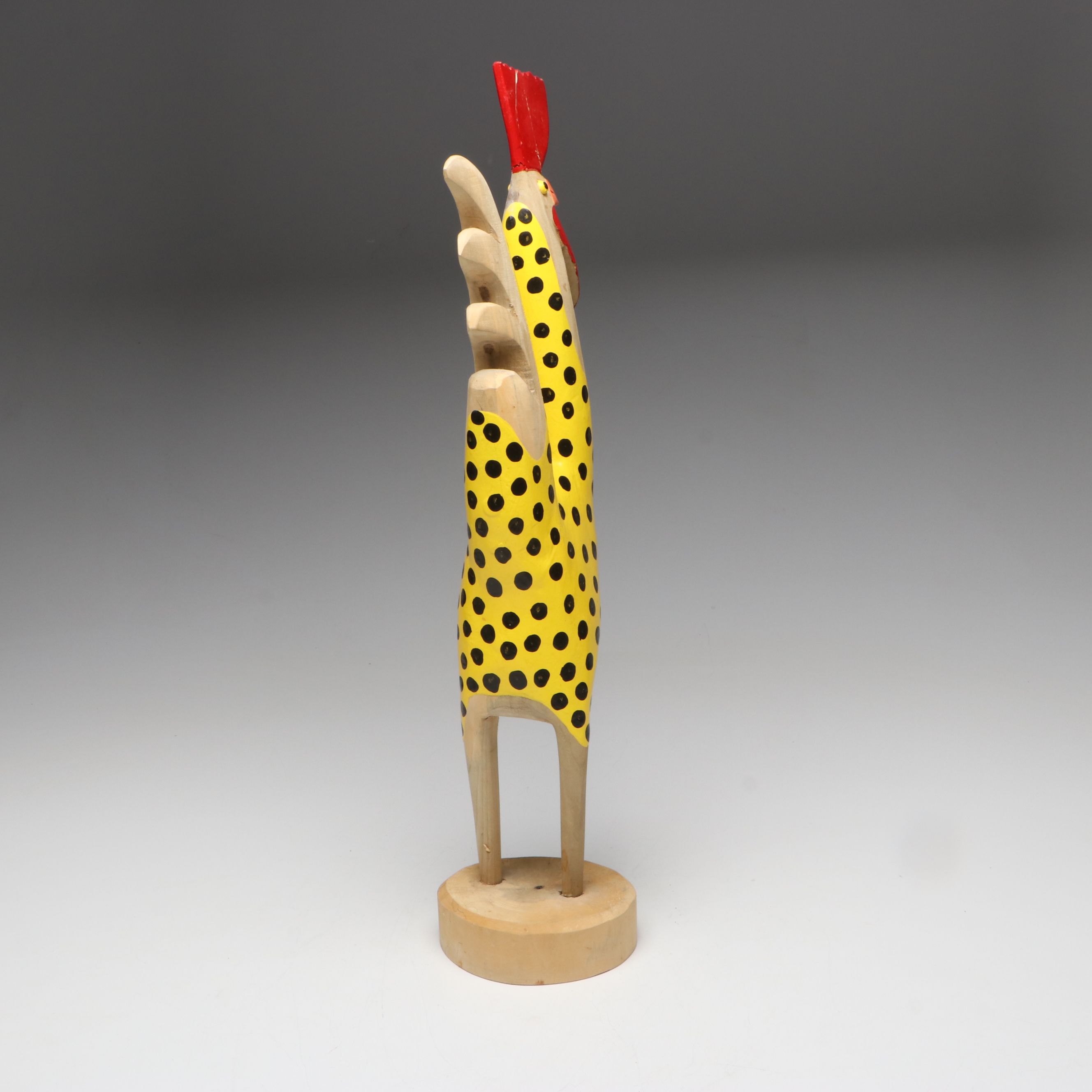 Edith John and Lonnie and Twyla Money Folk Art Handcrafted Wood Roosters