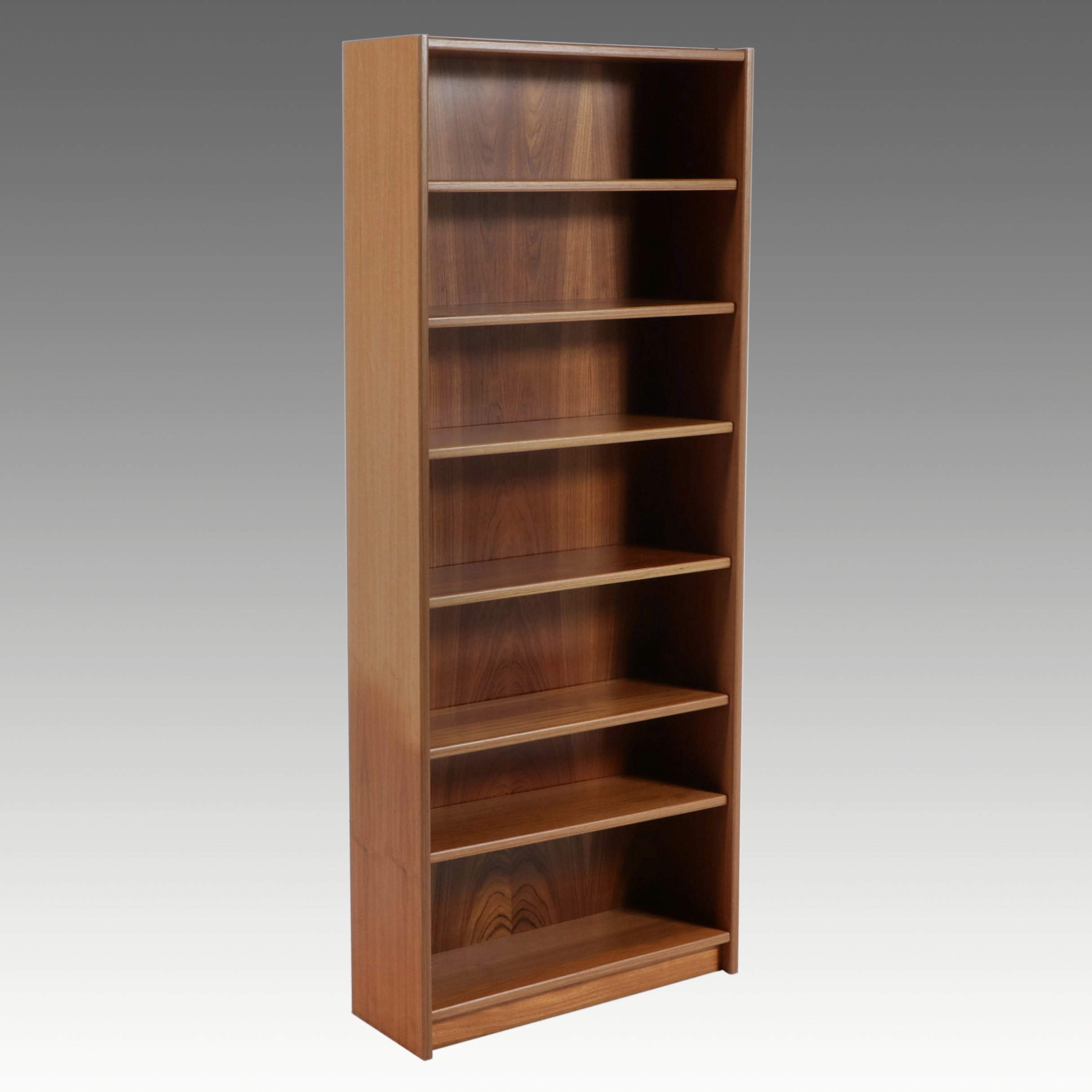 Danish Modern Style Teak Veneer Tall Bookcase, Late 20th Century