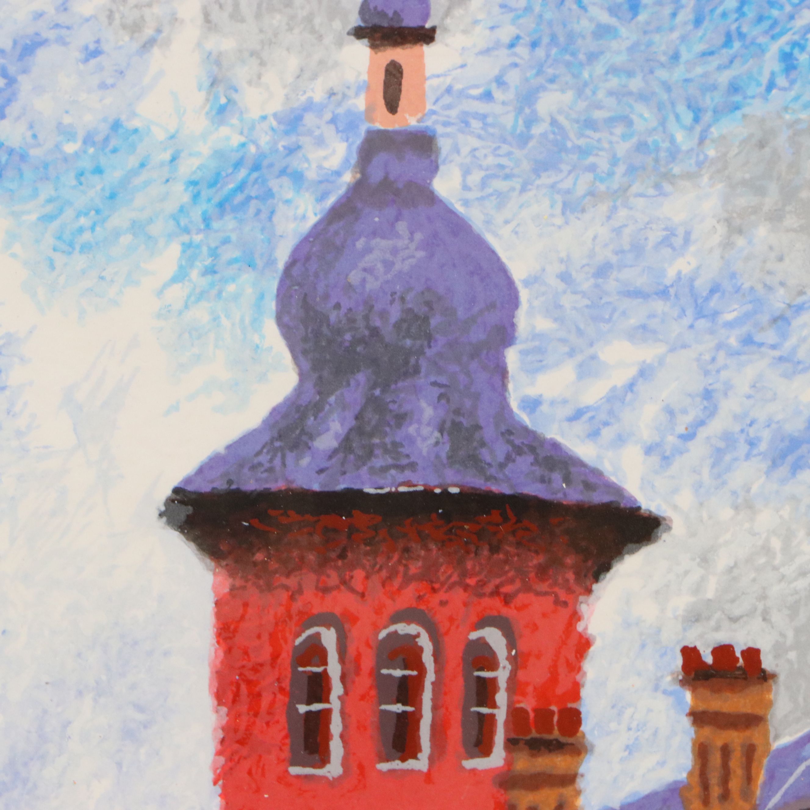 Anatole Krasnyansky Serigraph "Old Street of Brno," 2001