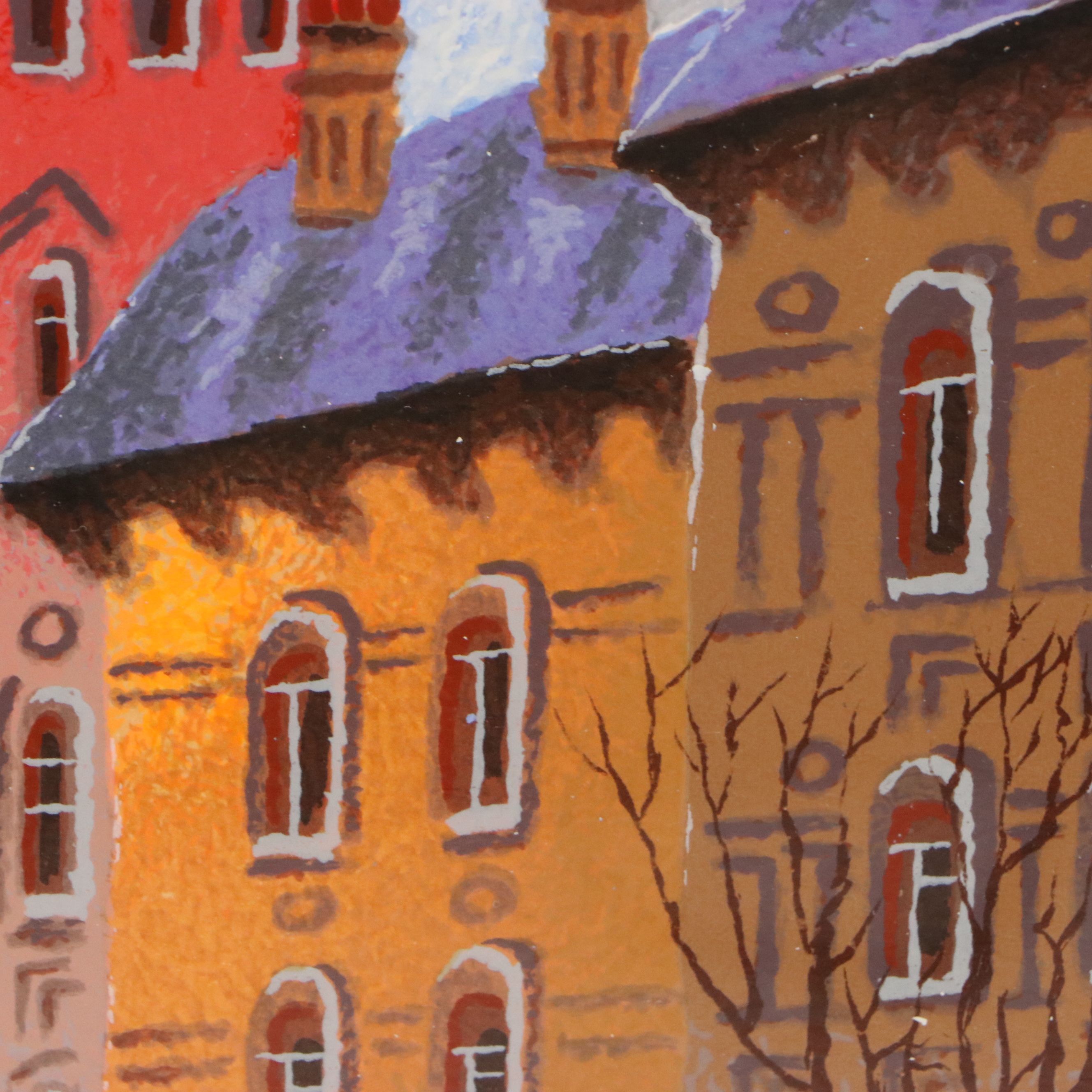 Anatole Krasnyansky Serigraph "Old Street of Brno," 2001