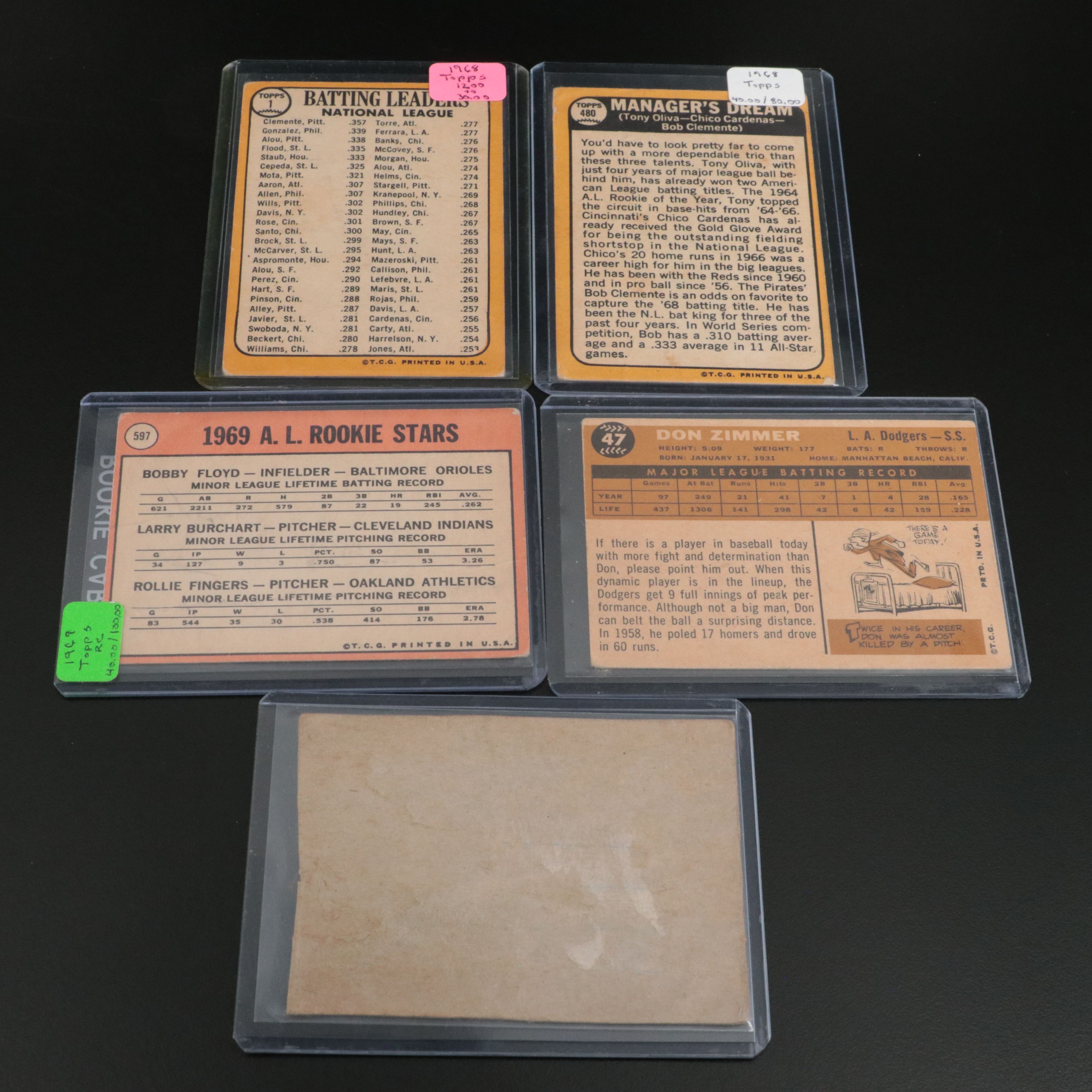 Twelve Vintage Baseball Cards of HOF and Star Players, 1960s