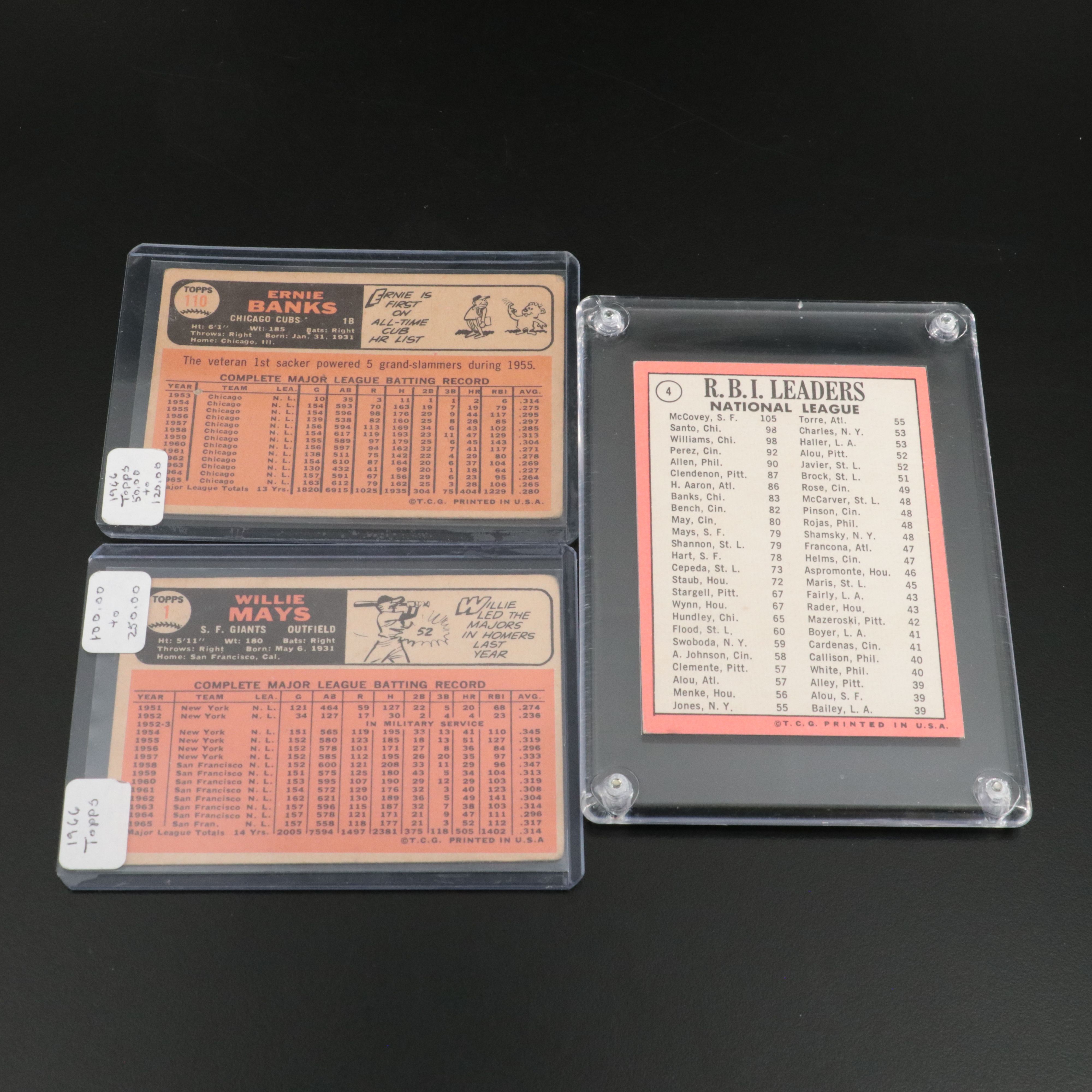 Twelve Vintage Baseball Cards of HOF and Star Players, 1960s