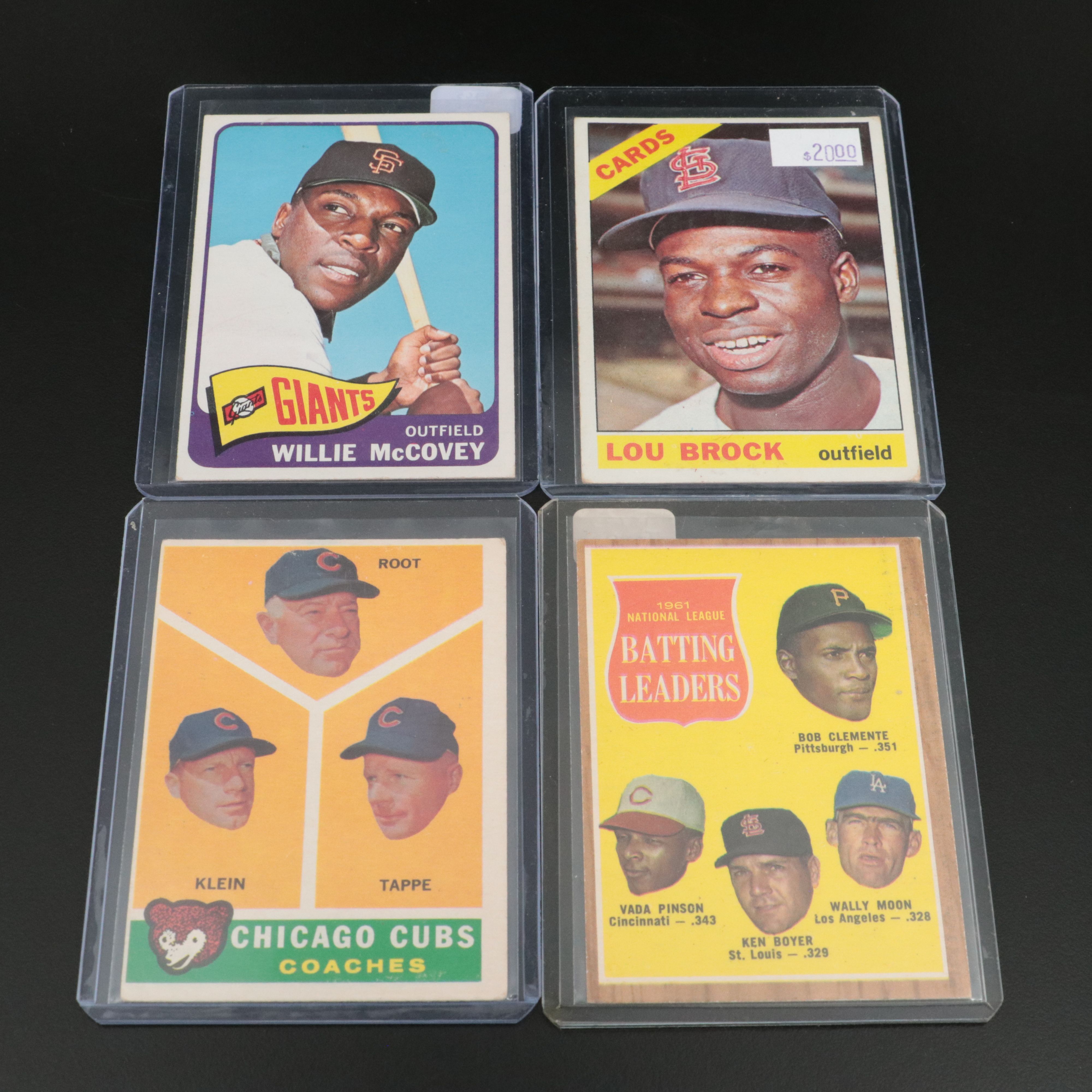 Twelve Vintage Baseball Cards of HOF and Star Players, 1960s
