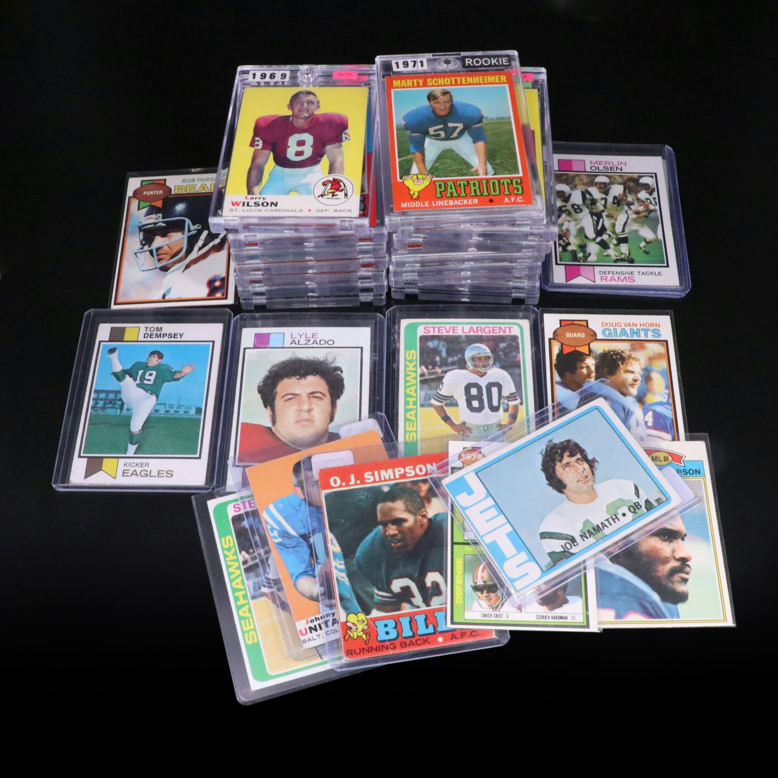 Topps Football Cards Featuring Howie Long Rookie and More, 1969-1984