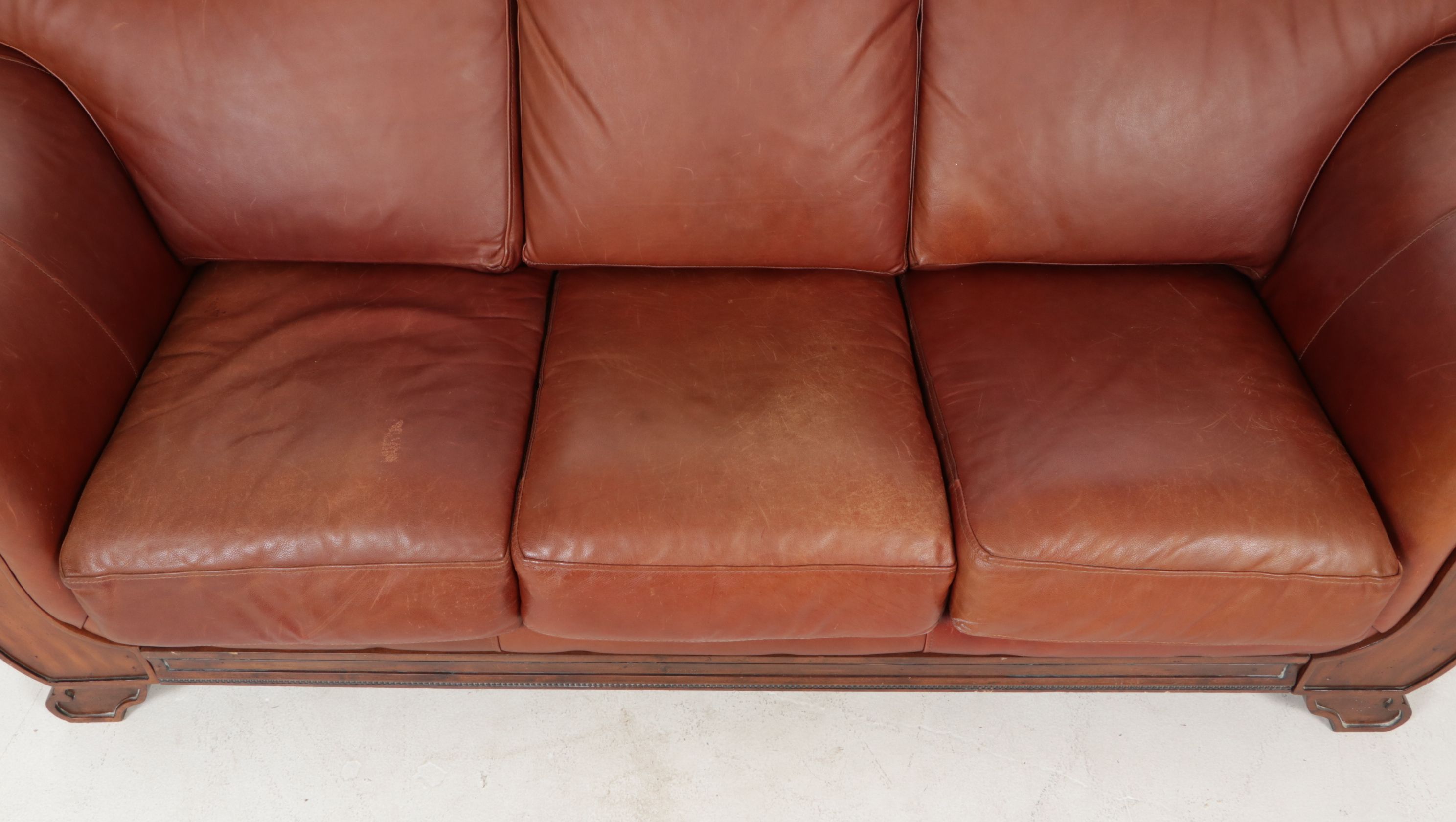 Klaussner Empire Style Leather Upholstered Sofa, 21st Century