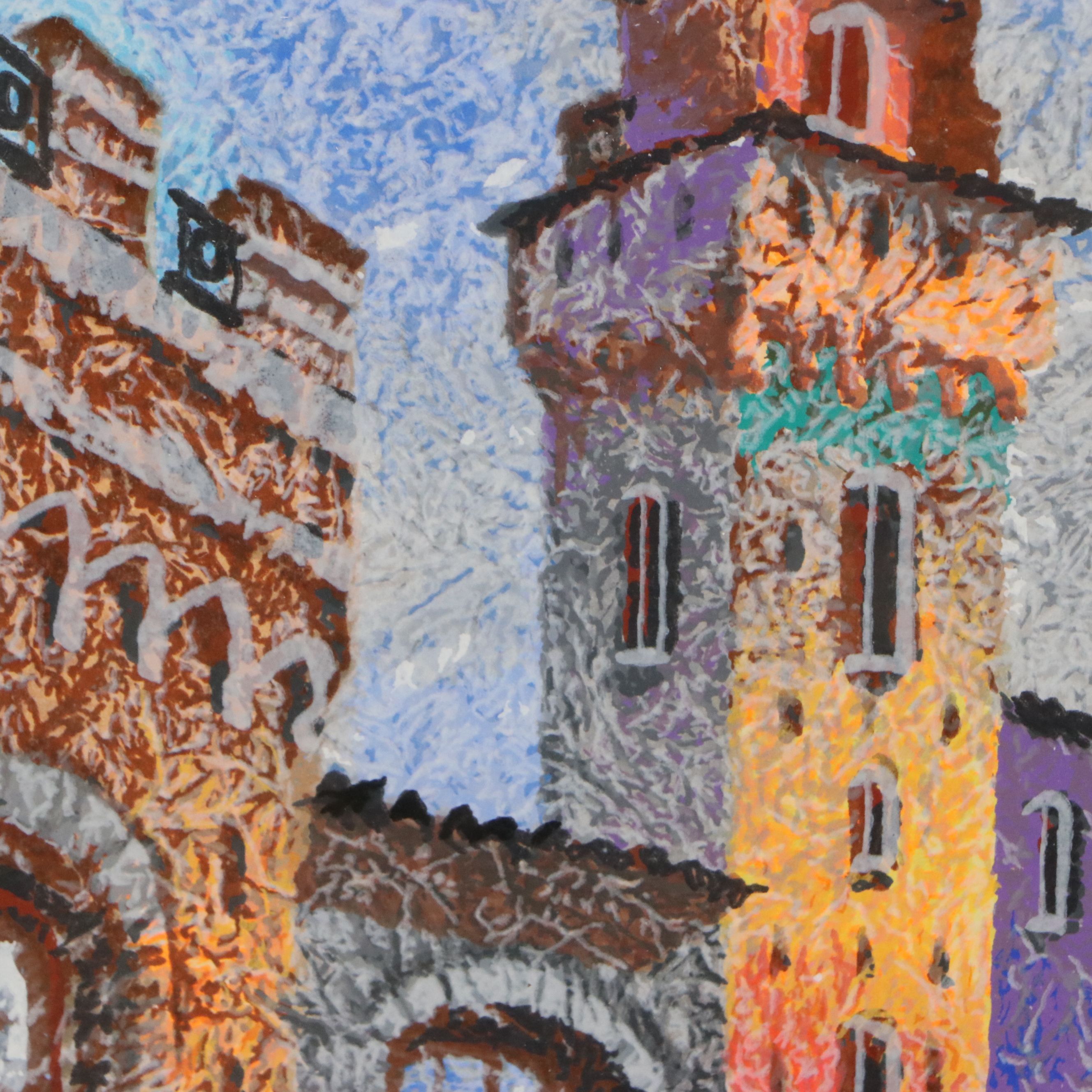 Anatole Krasnyansky Serigraph "San Giminiano, Italy"