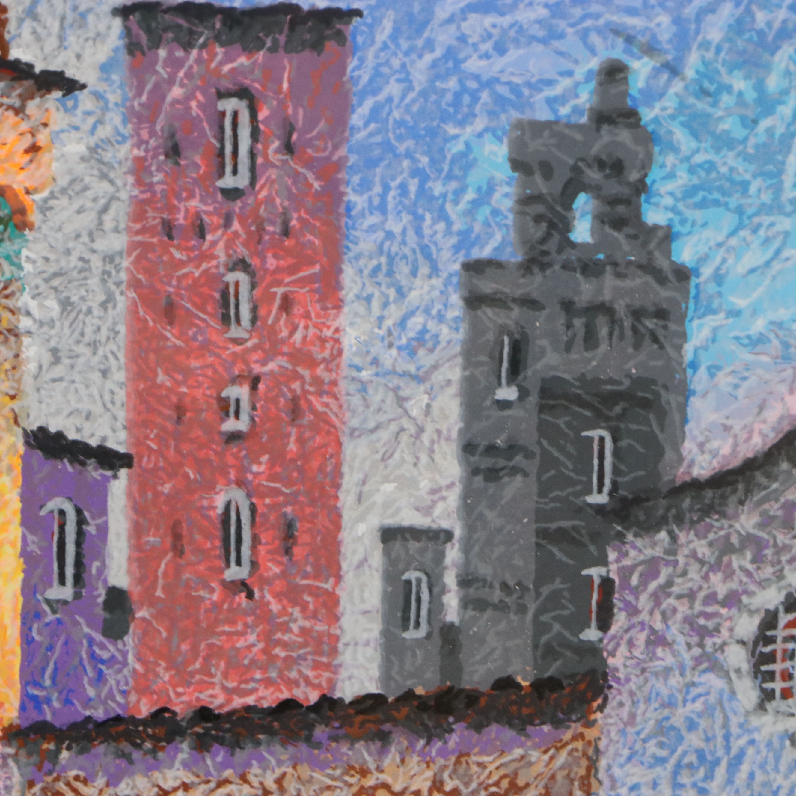 Anatole Krasnyansky Serigraph "San Giminiano, Italy"