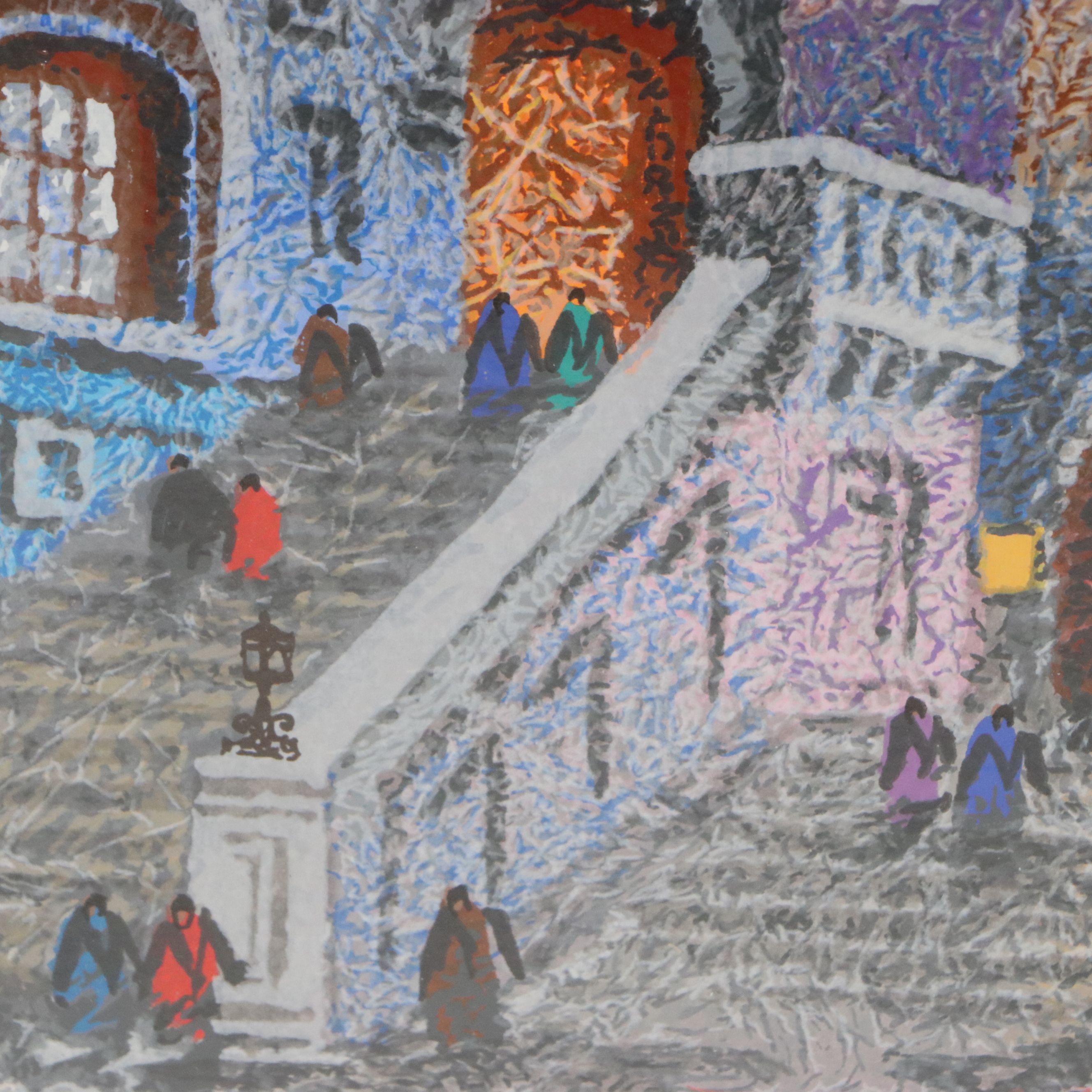 Anatole Krasnyansky Serigraph "San Giminiano, Italy"