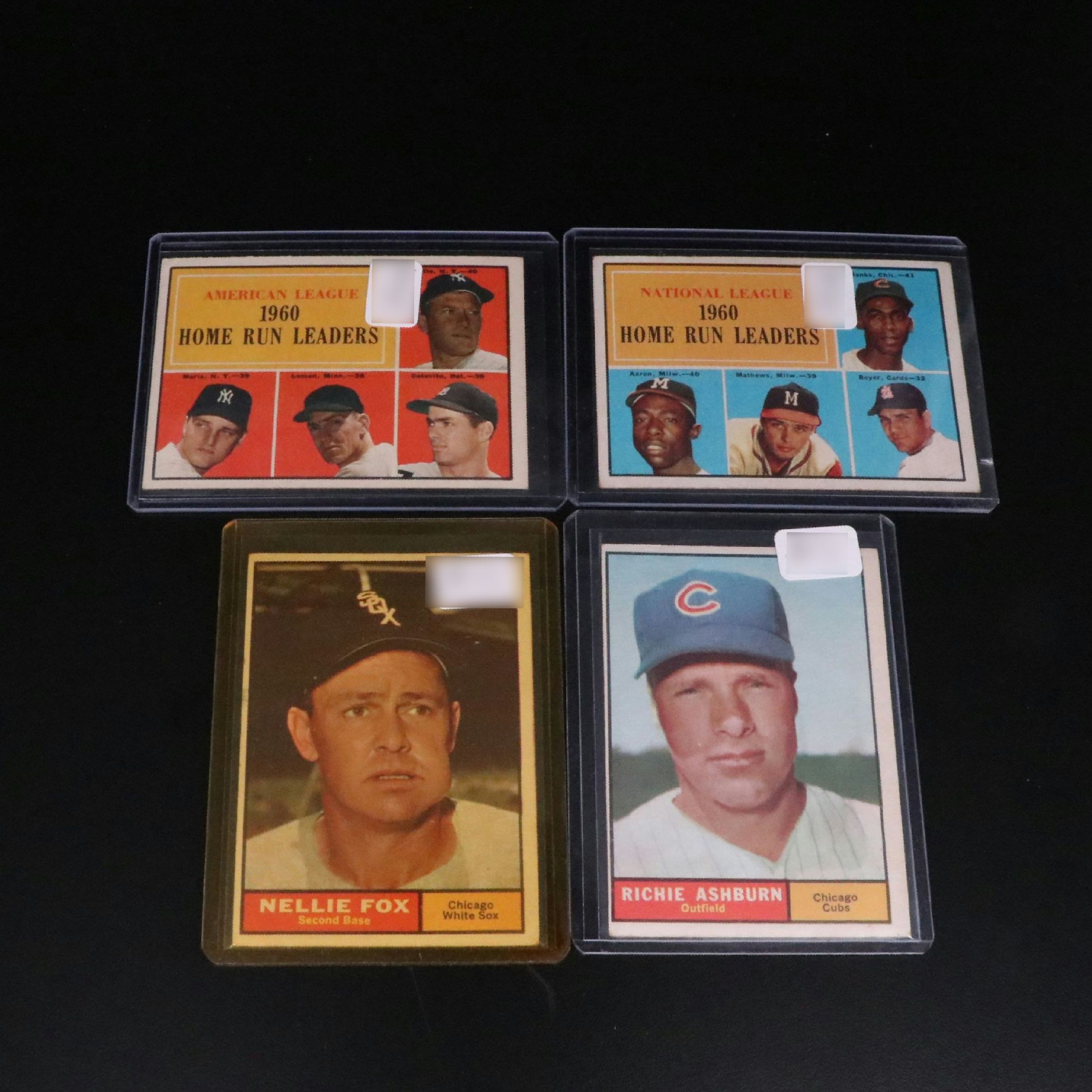 1961 Topps Baseball Cards Featuring Nellie Fox, Harmon Killebrew, and More