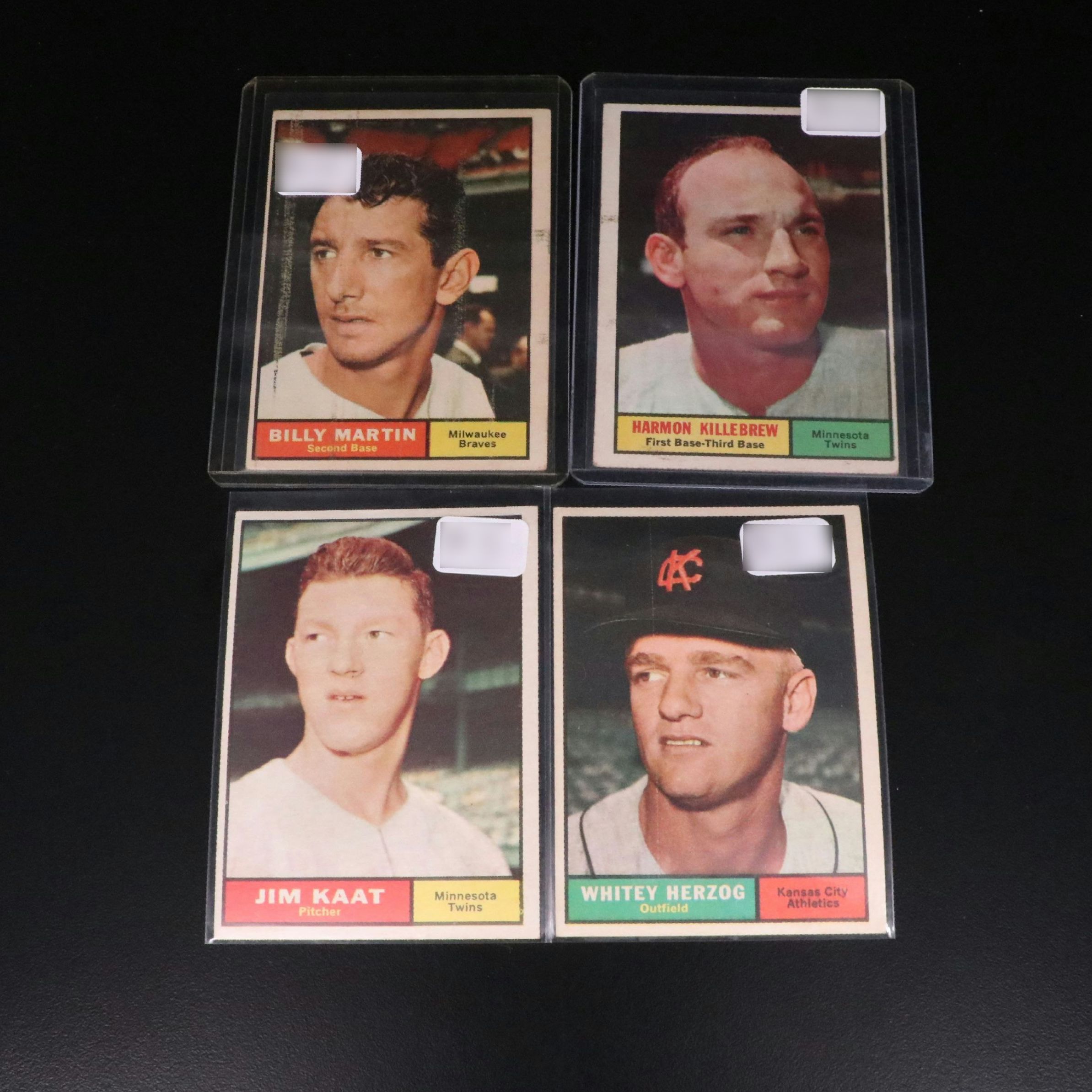 1961 Topps Baseball Cards Featuring Nellie Fox, Harmon Killebrew, and More