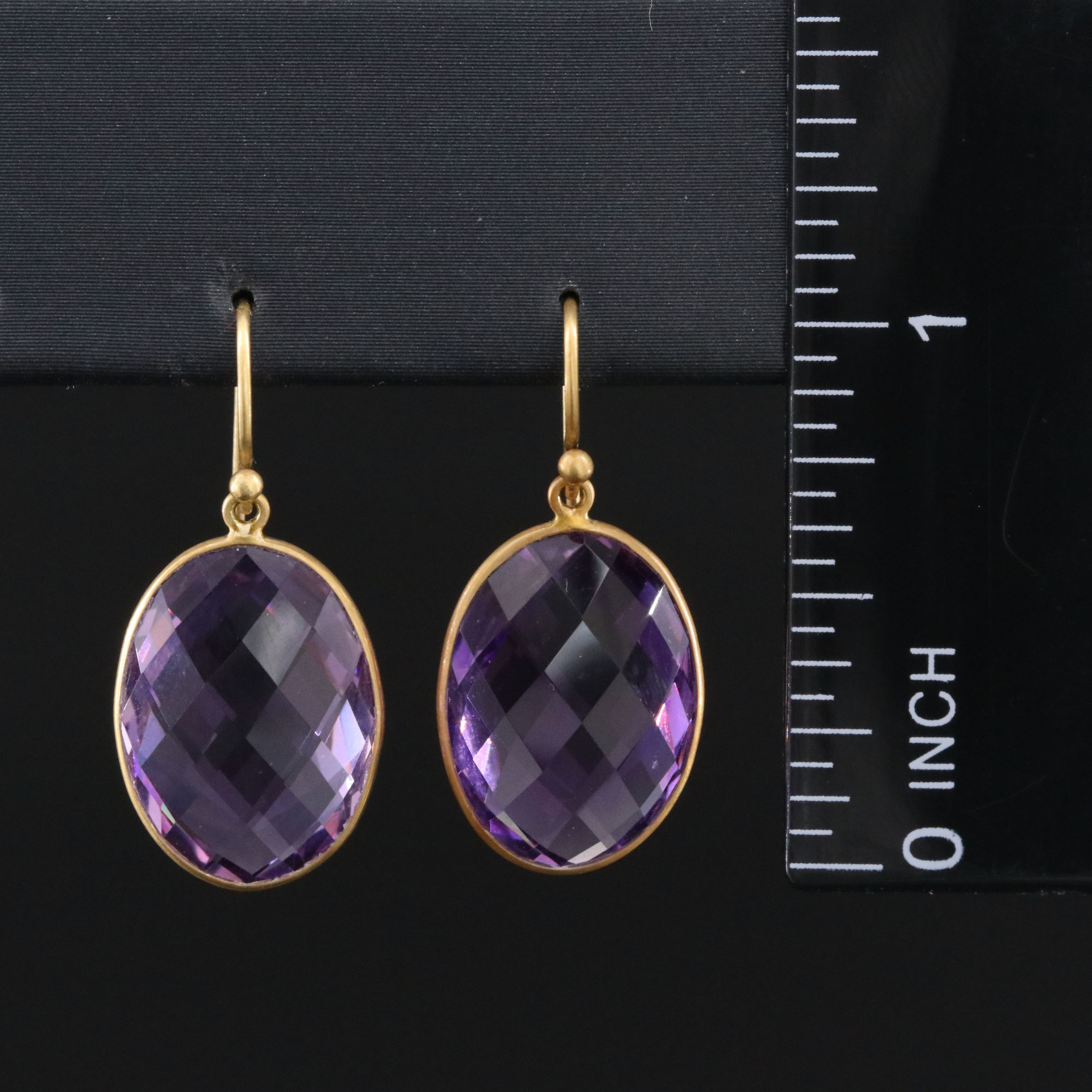 18K Amethyst Drop Earrings