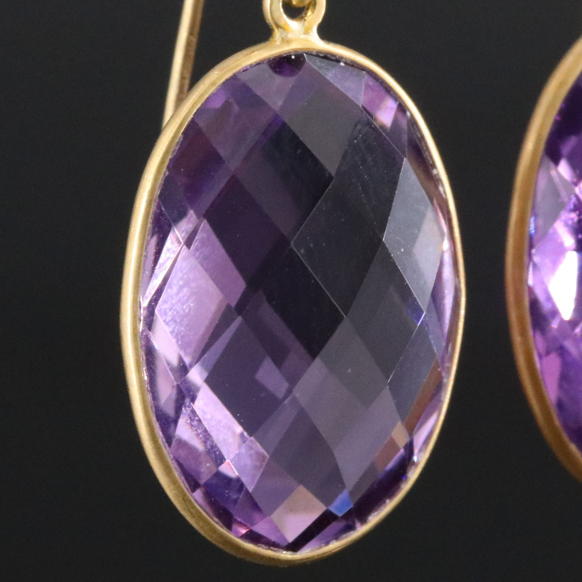 18K Amethyst Drop Earrings