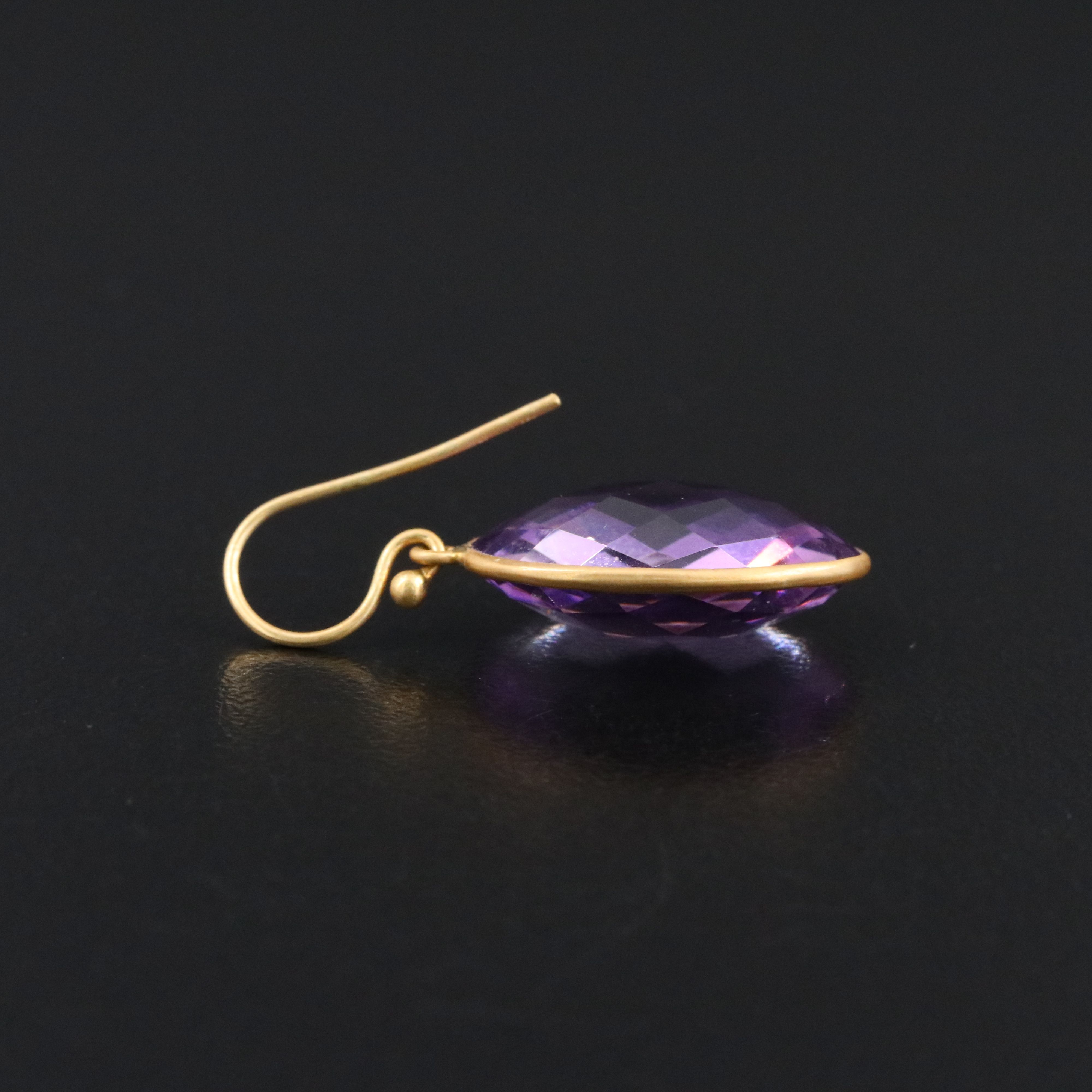 18K Amethyst Drop Earrings