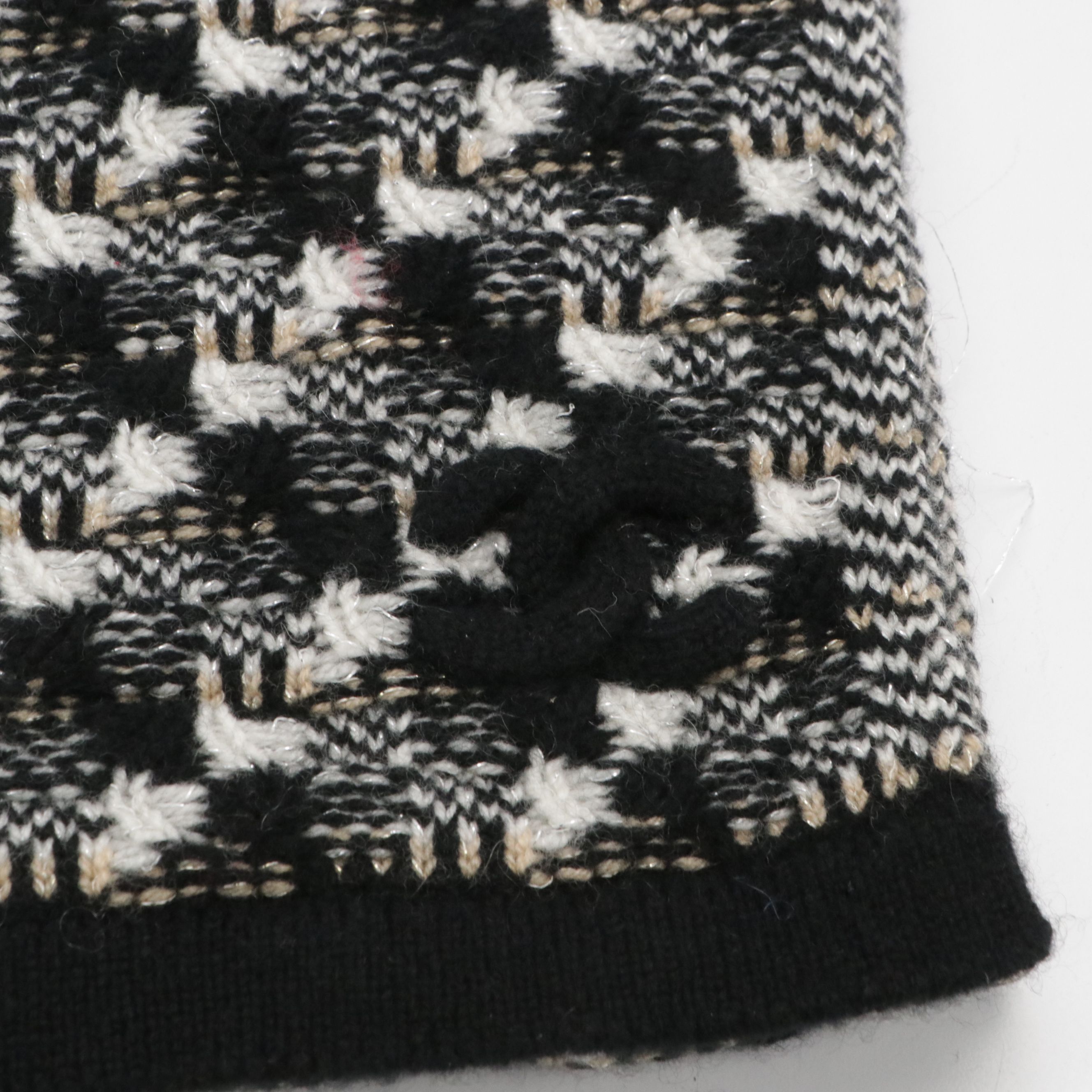 Chanel Wool & Cashmere Knit Tweed Scarf
