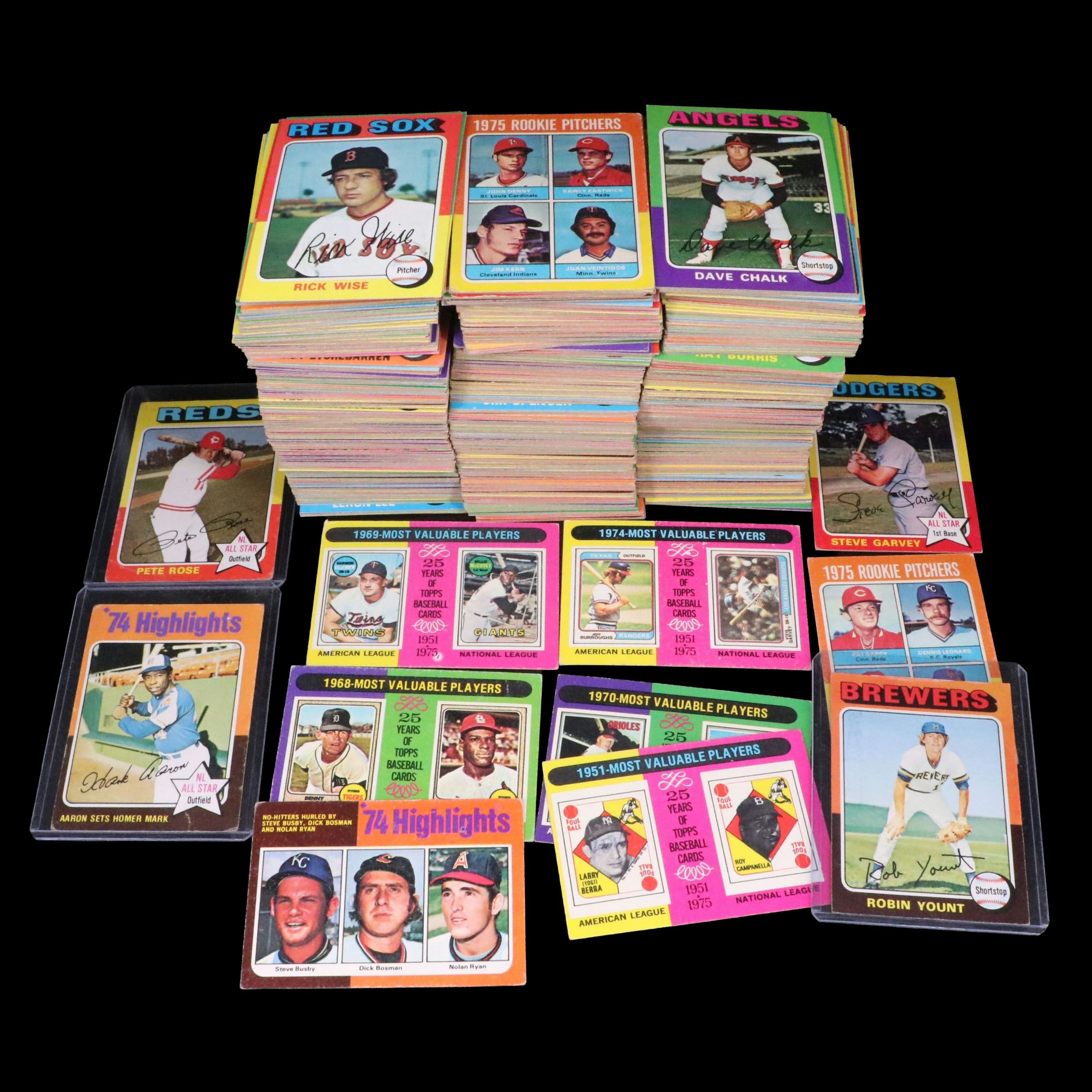 1975 Topps Baseball Cards Featuring Robin Yount Rookie and More