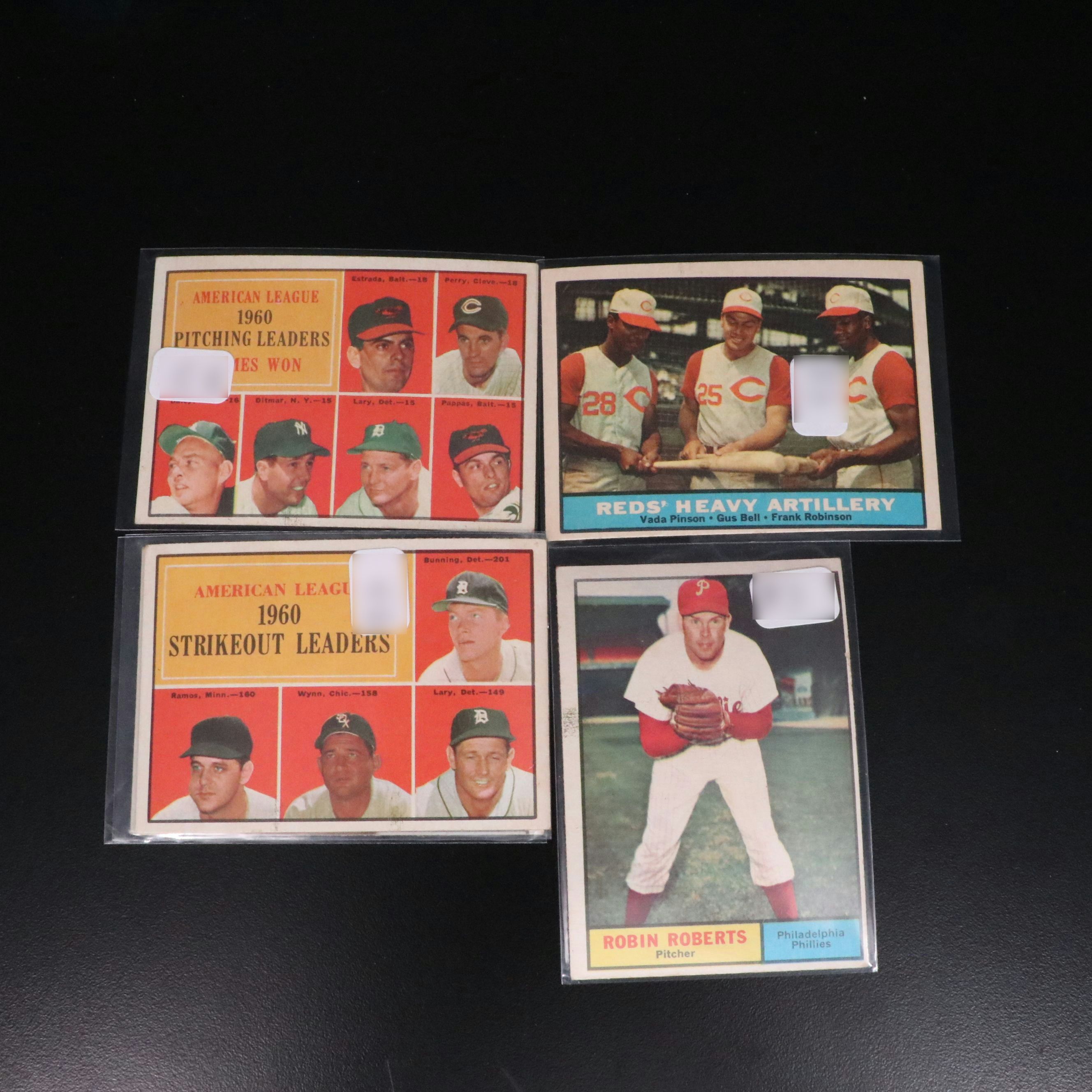 1961 Topps Baseball Cards Featuring Nellie Fox, Harmon Killebrew, and More