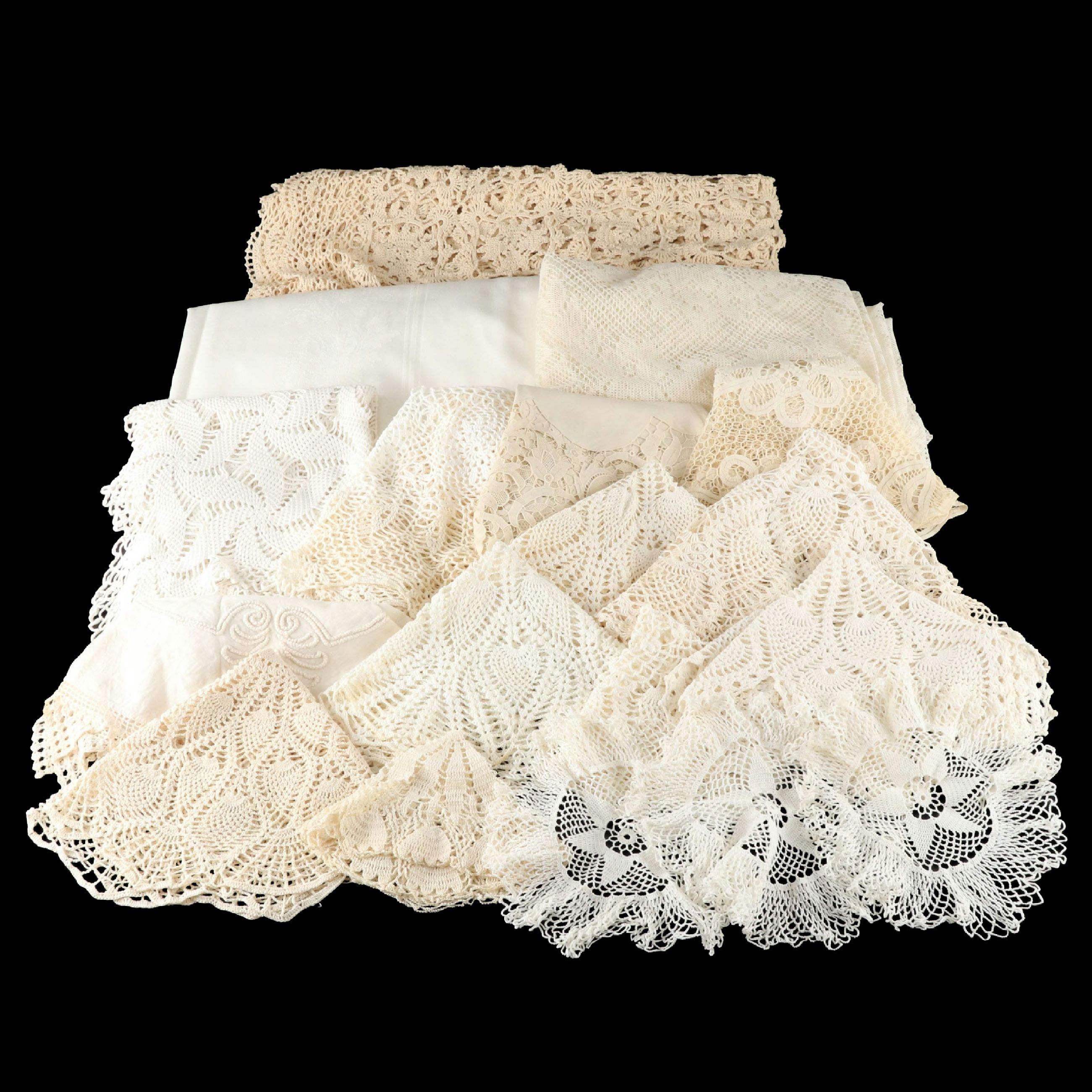 White Crochet Doily Runner, Table Cloths and More Table Linens