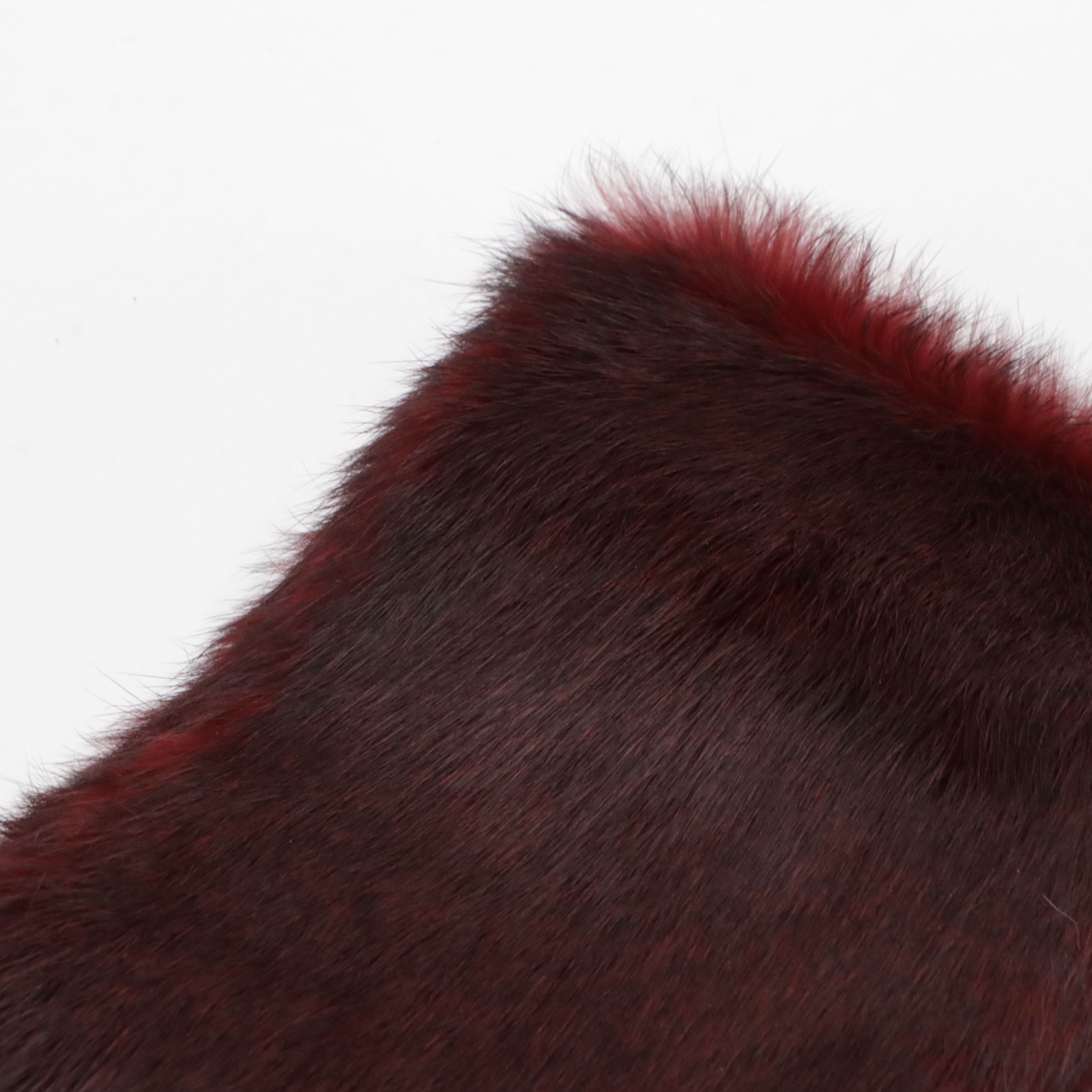ETRO Red Dyed Rabbit Fur Scarf