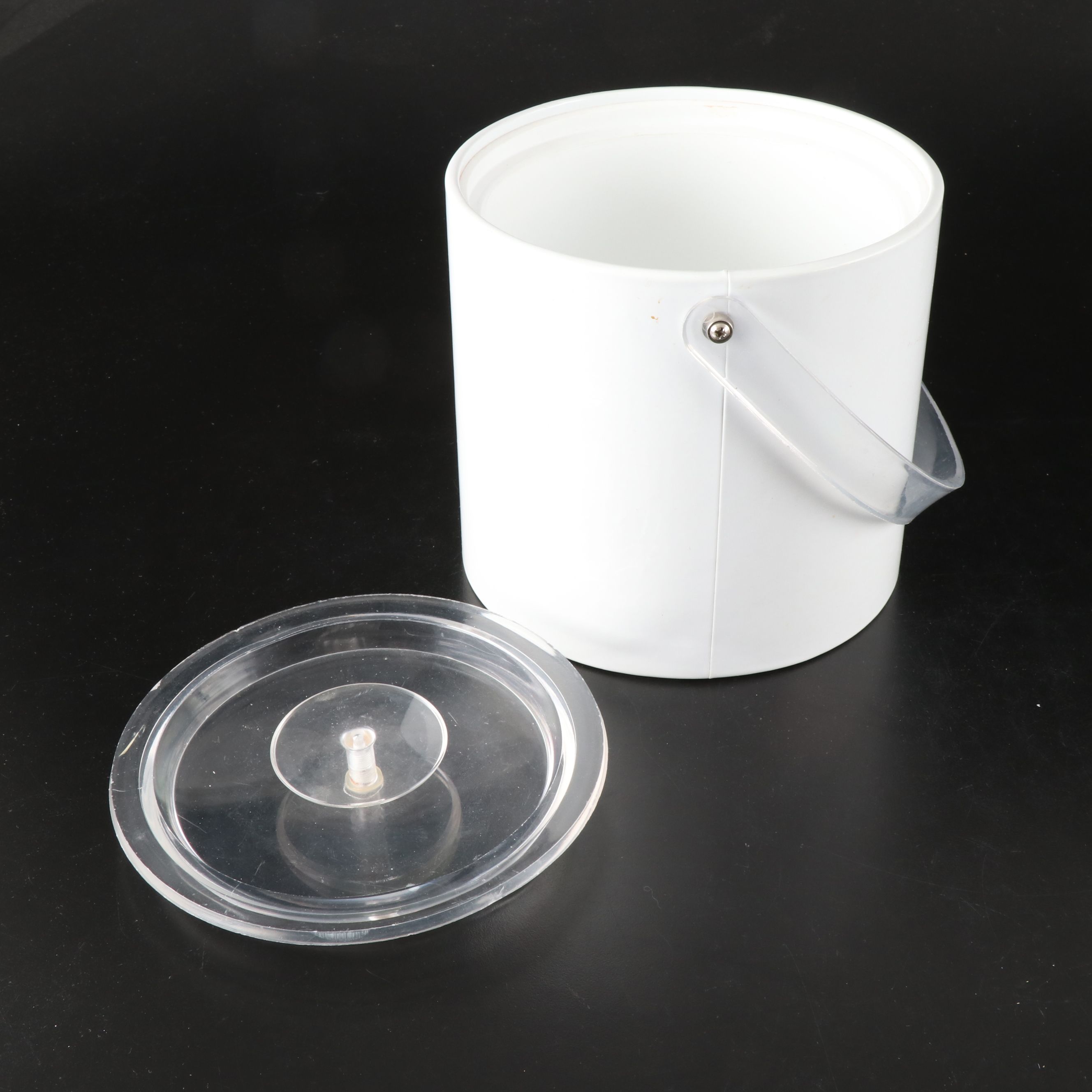 Guzzini Acrylic Divided Tray with Other Acrylic Ice Bucket and Wine Glasses