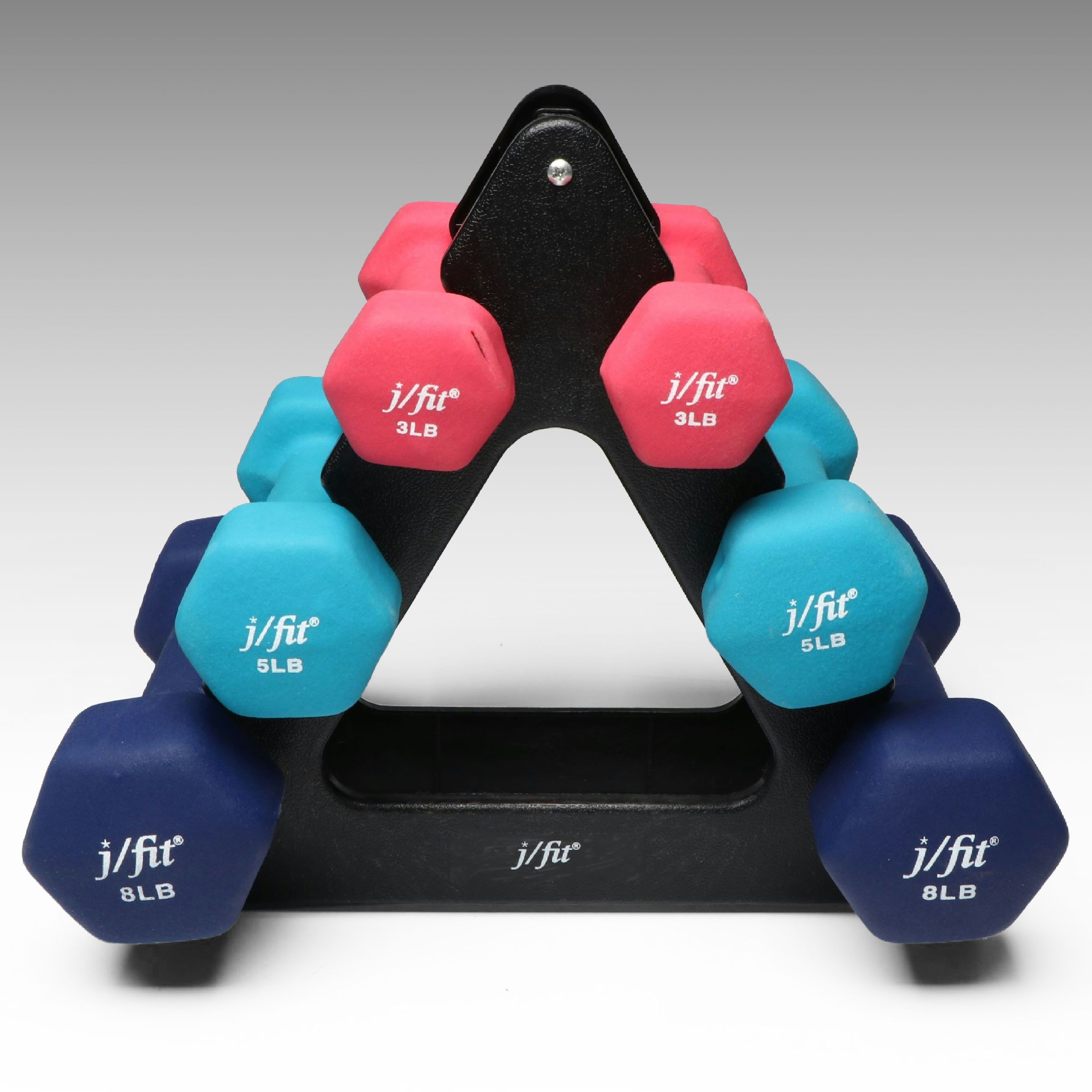 j/fit Neoprene Dumbbells and Rack