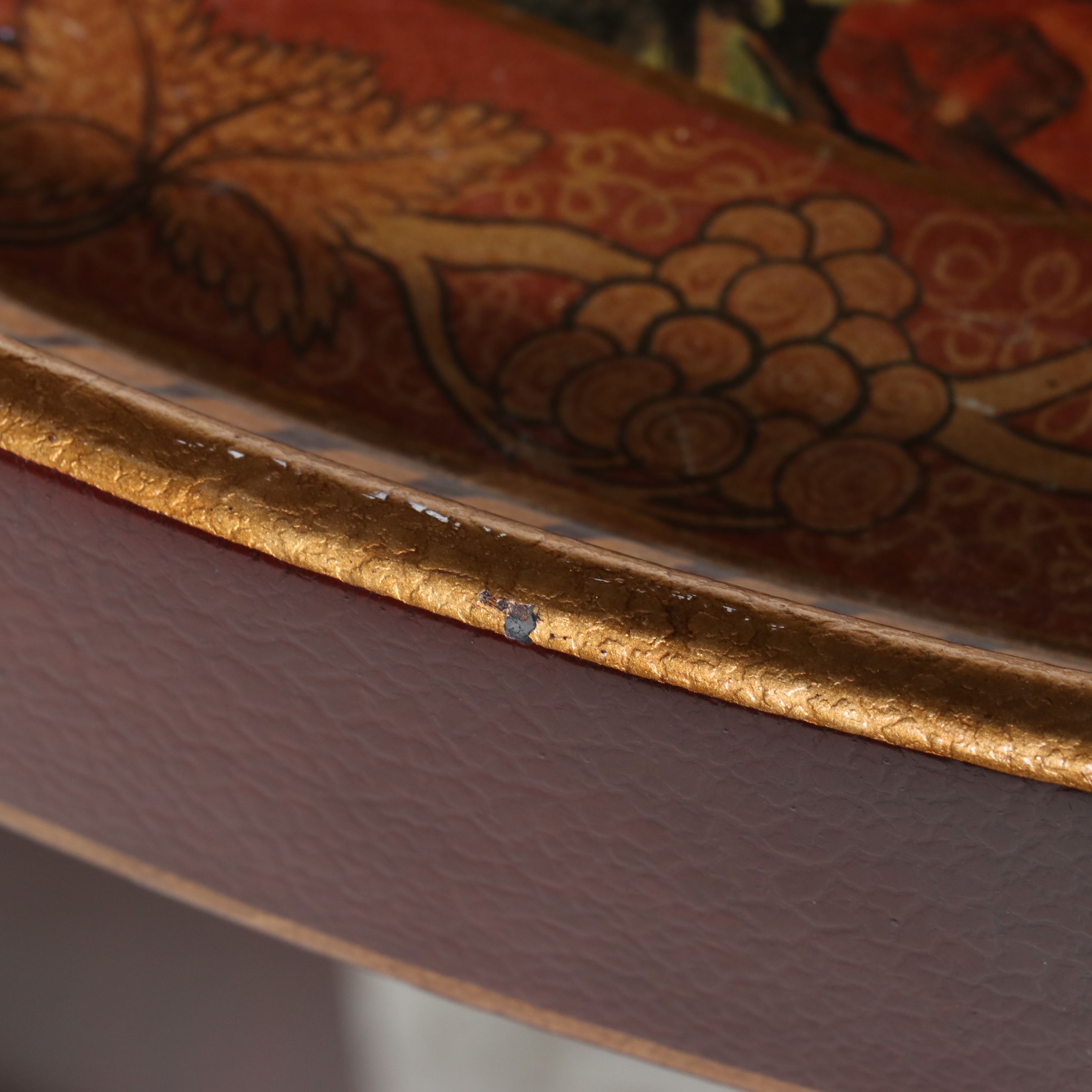 Wooden Occasional Table with Capuchin Monkey Print