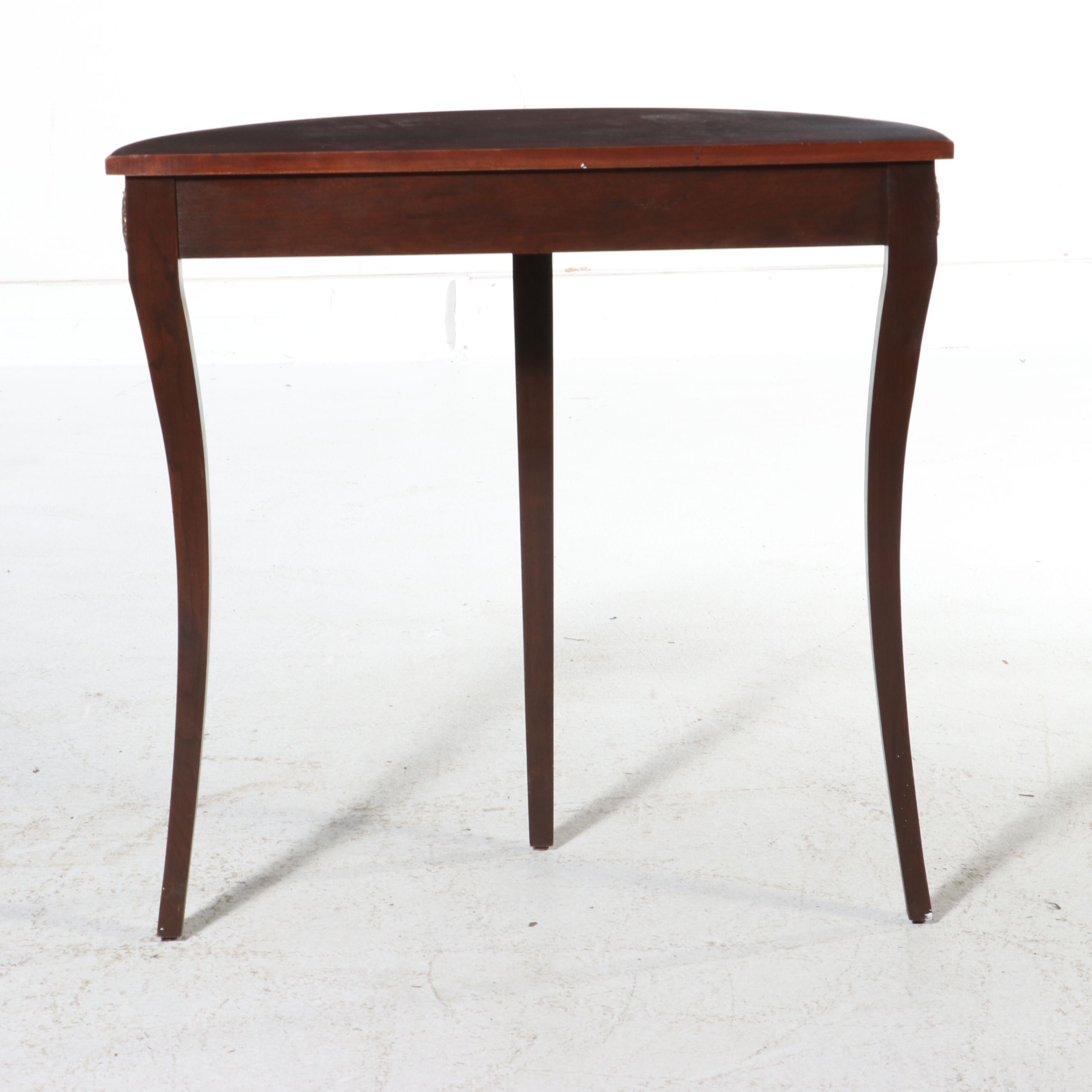 Ethan Allen Federal Style Mahogany Demilune Hall Table