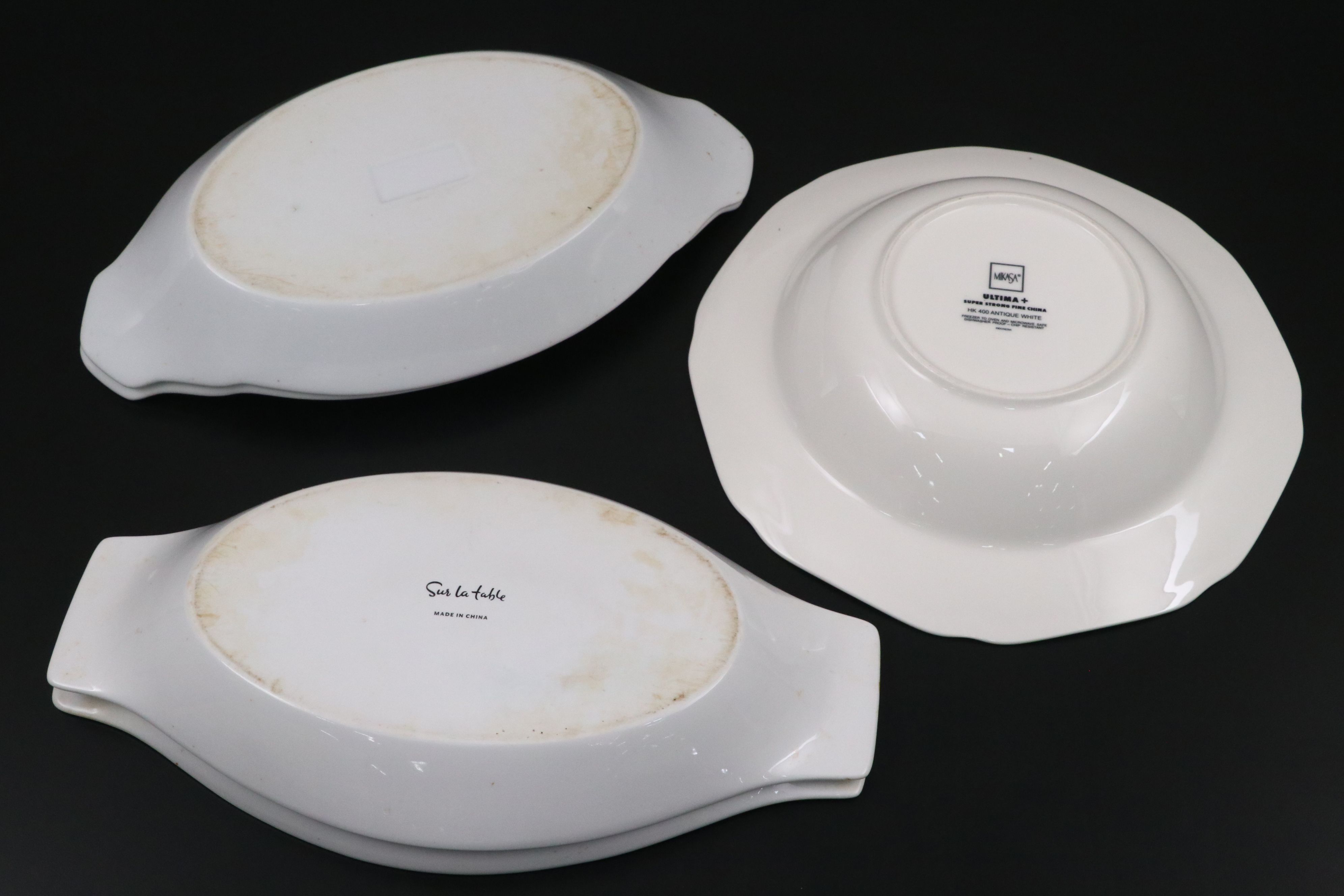 Crate & Barrel "Bennett" Ceramic Salad Plates with Other Serveware