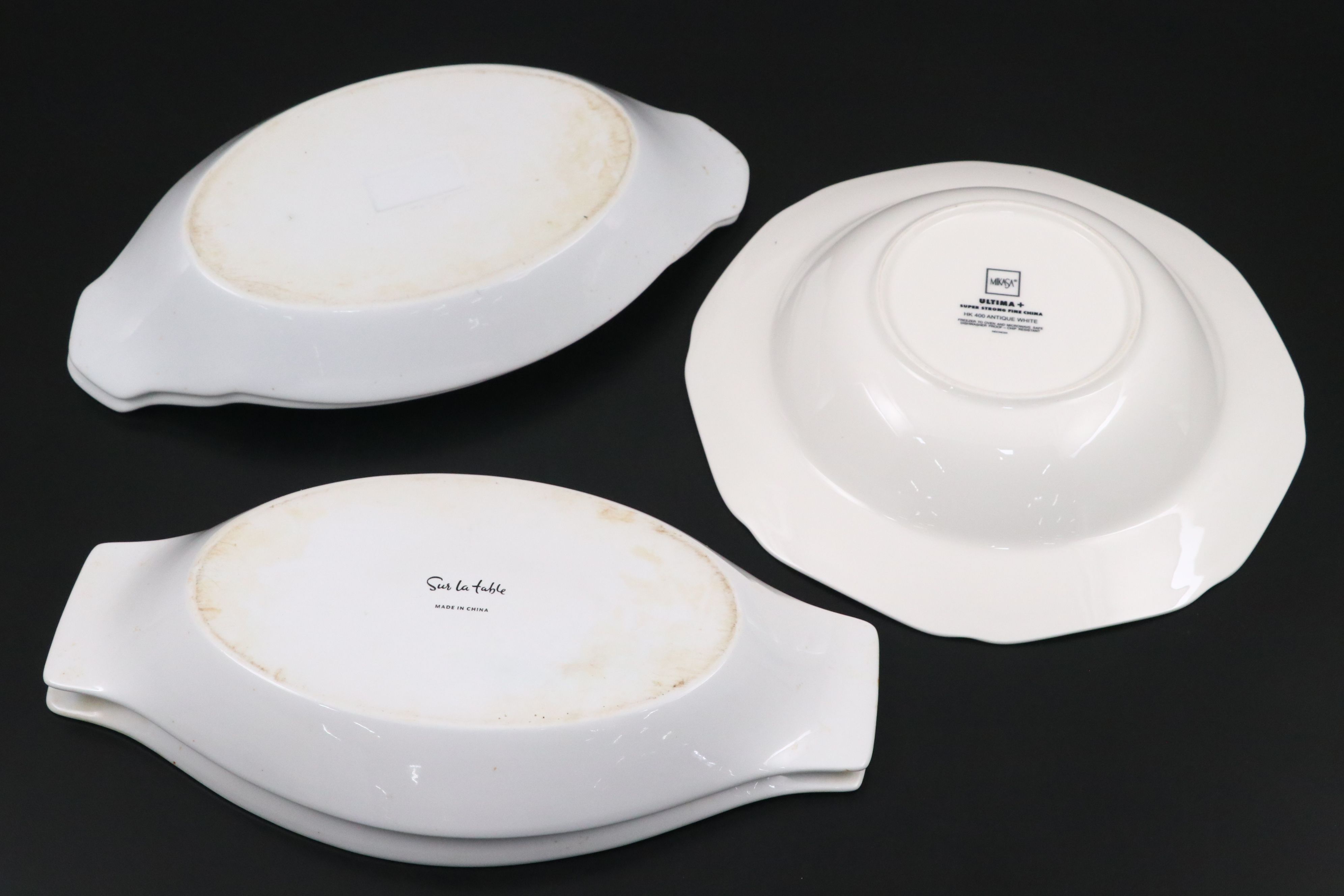 Crate & Barrel "Bennett" Ceramic Salad Plates with Other Serveware