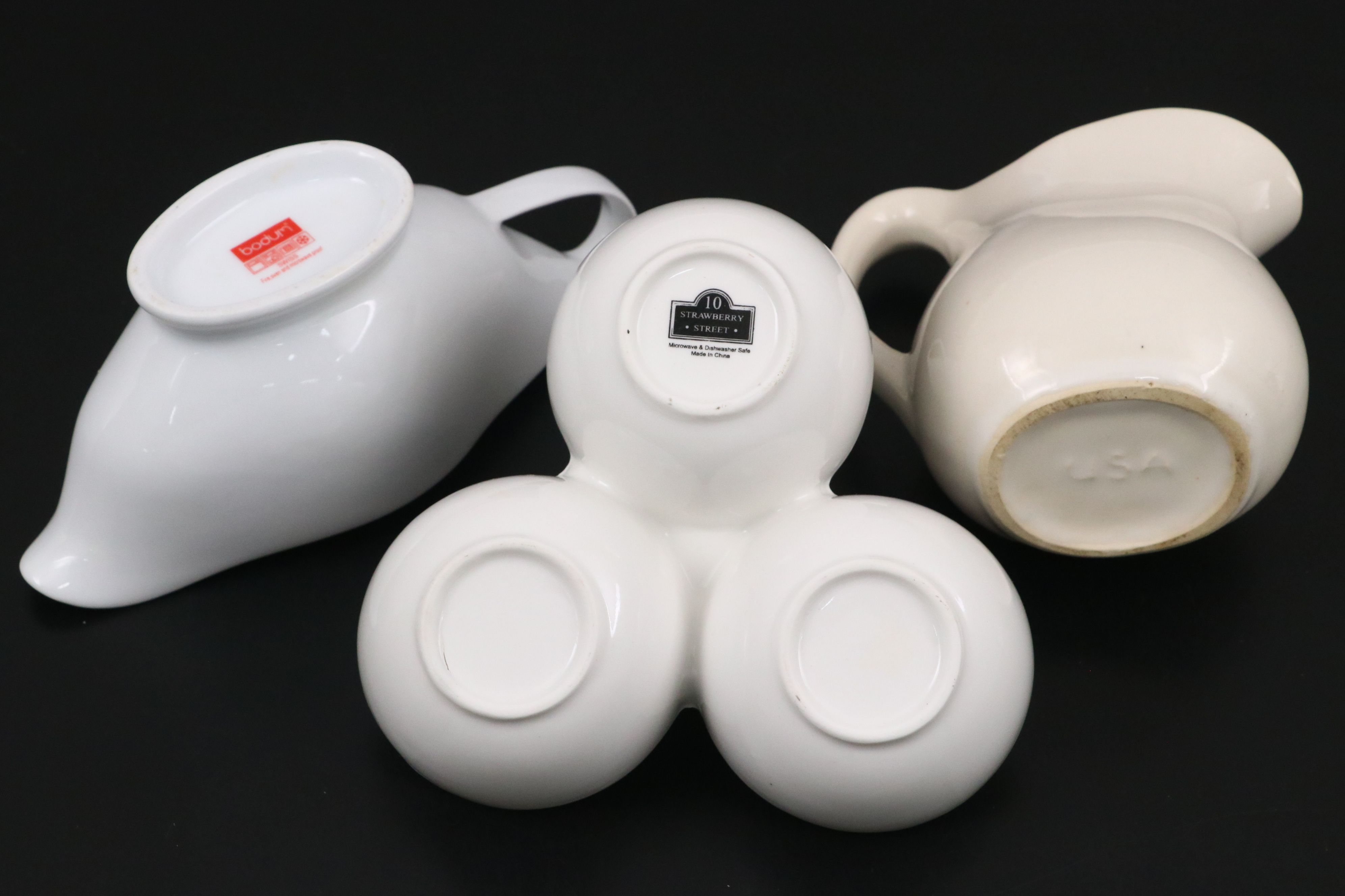 Crate & Barrel "Bennett" Ceramic Salad Plates with Other Serveware